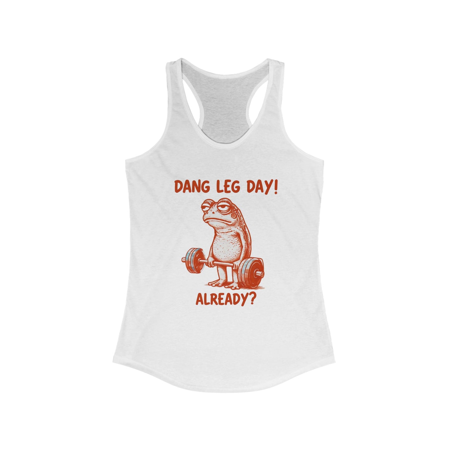 Humorous Fitness Racerback Tank for Women | Funny Gym Top, Workout Shirt, Leg Day Tank, Casual Activewear, Gifts for Gym Lovers