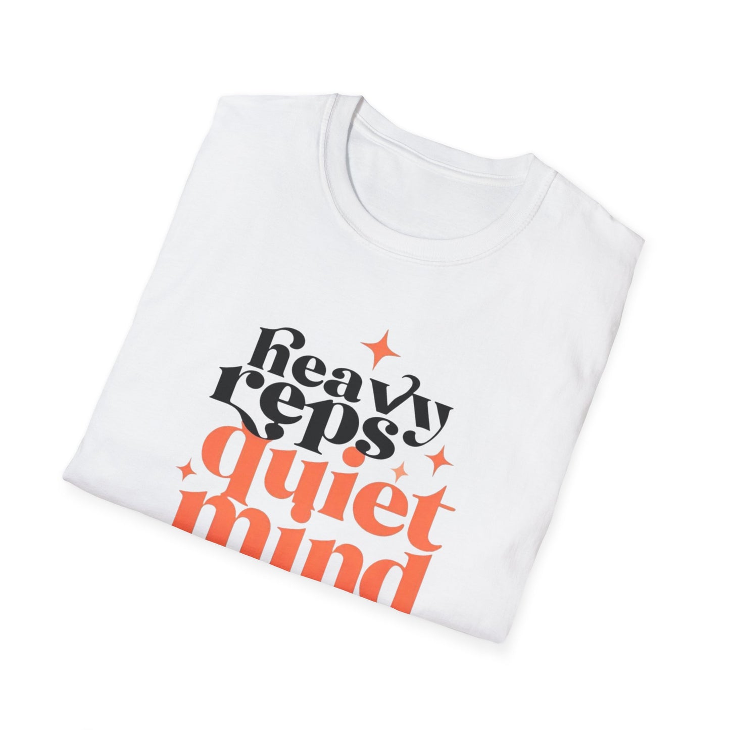 Motivational T-Shirt - 'Heavy Reps Quiet Mind', Gym Wear, Fitness Clothing, Casual Style, Gift for Gym Lovers
