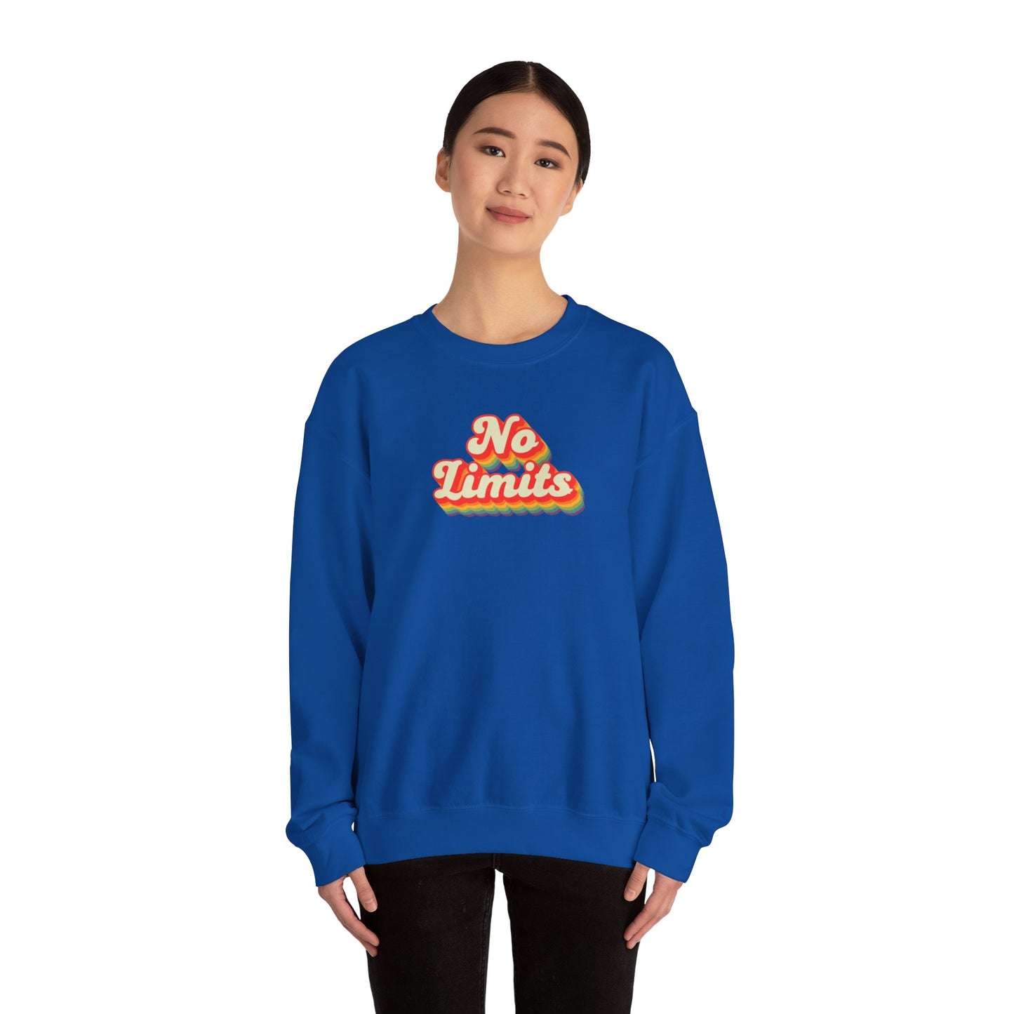 No Limits Crewneck Sweatshirt, Cozy Unisex Sweatshirt, Motivational Gift, Fall Fashion, Inspirational Wear, Perfect for Any Occasion