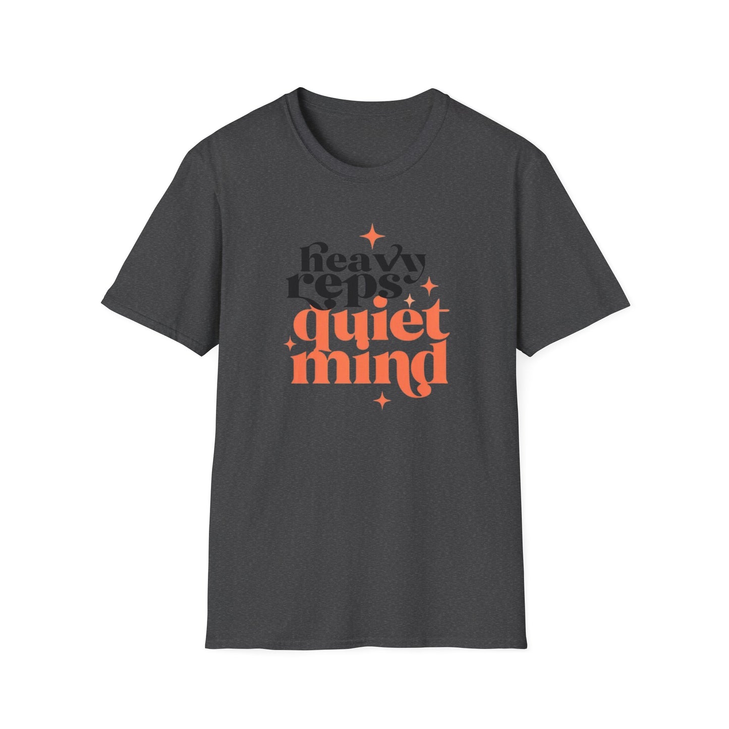 Motivational T-Shirt - 'Heavy Reps Quiet Mind', Gym Wear, Fitness Clothing, Casual Style, Gift for Gym Lovers