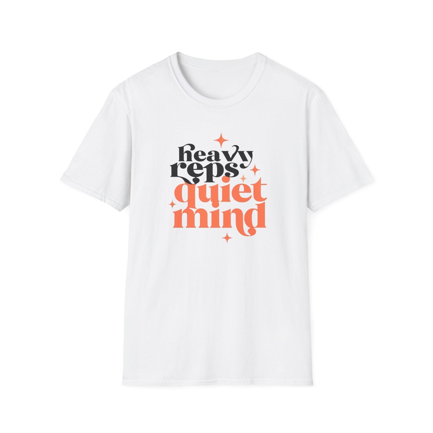 Motivational T-Shirt - 'Heavy Reps Quiet Mind', Gym Wear, Fitness Clothing, Casual Style, Gift for Gym Lovers