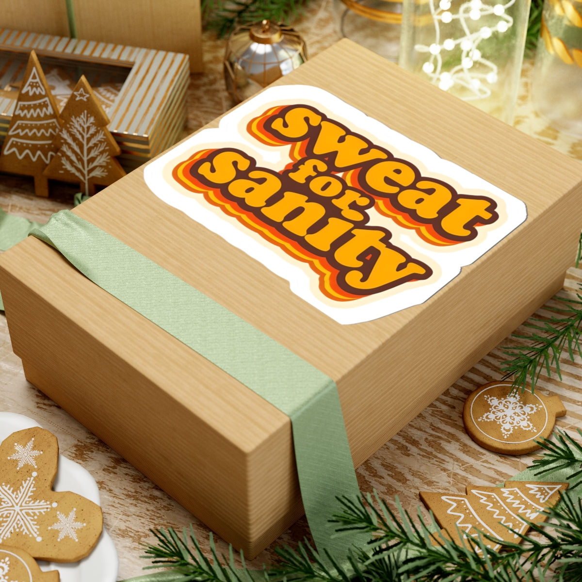 Retro Inspired 'Sweat for Sanity' Kiss-Cut Stickers - Fun Laptop Decals, Cute Gifts for Friends, Journal Stickers, Vintage Vibe