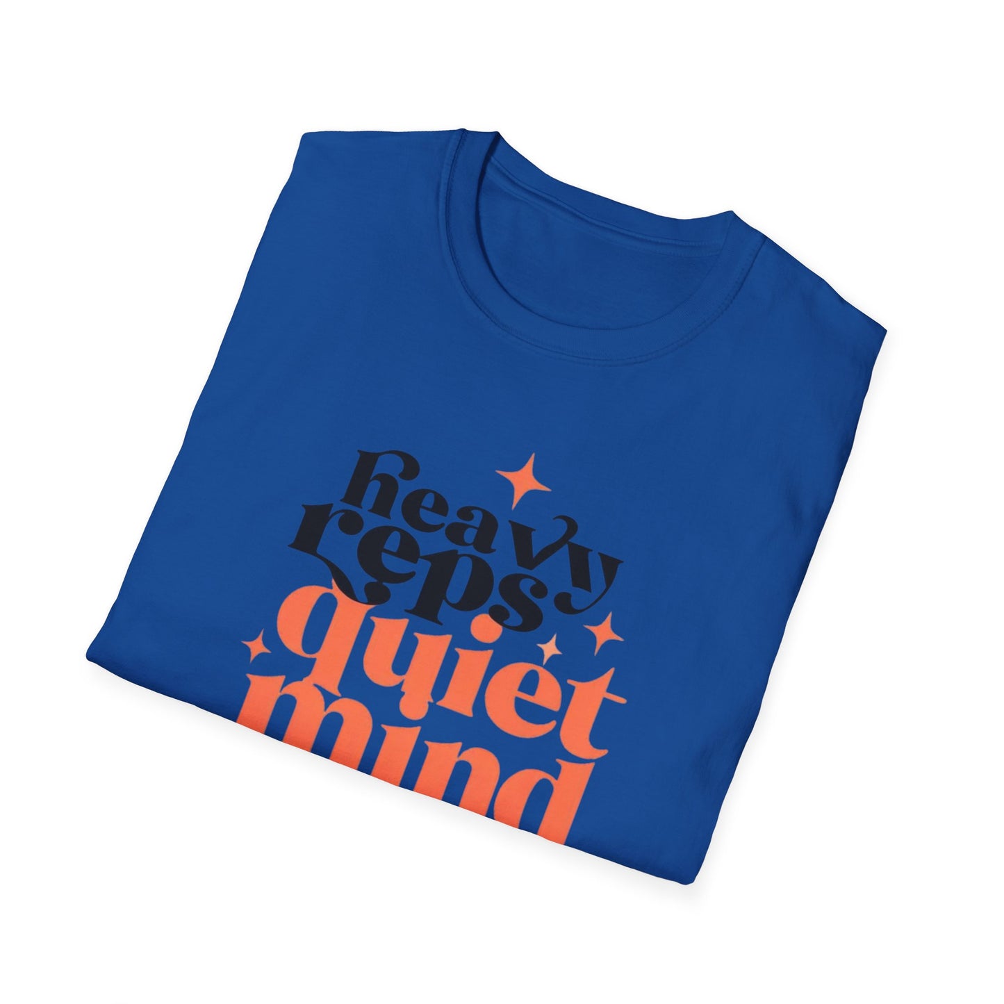 Motivational T-Shirt - 'Heavy Reps Quiet Mind', Gym Wear, Fitness Clothing, Casual Style, Gift for Gym Lovers