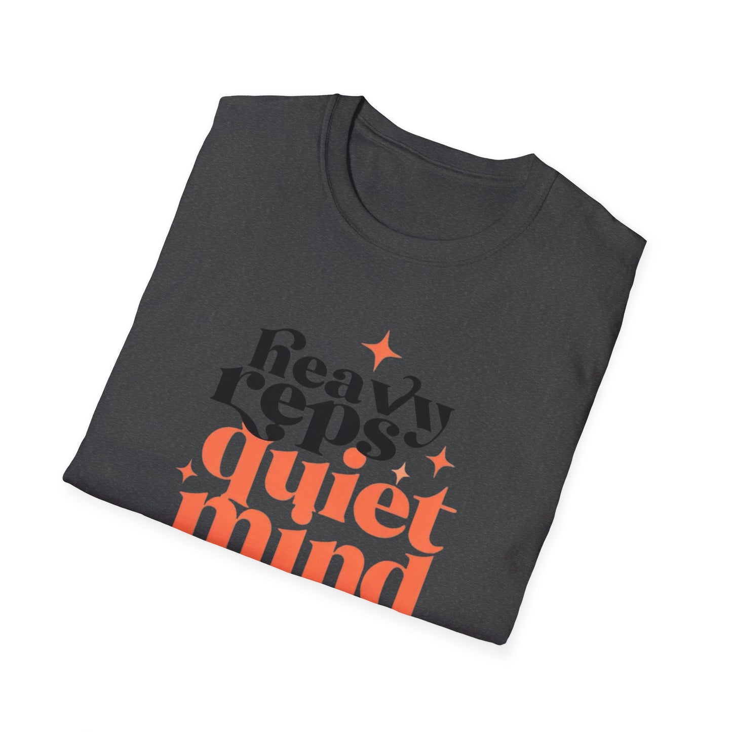 Motivational T-Shirt - 'Heavy Reps Quiet Mind', Gym Wear, Fitness Clothing, Casual Style, Gift for Gym Lovers