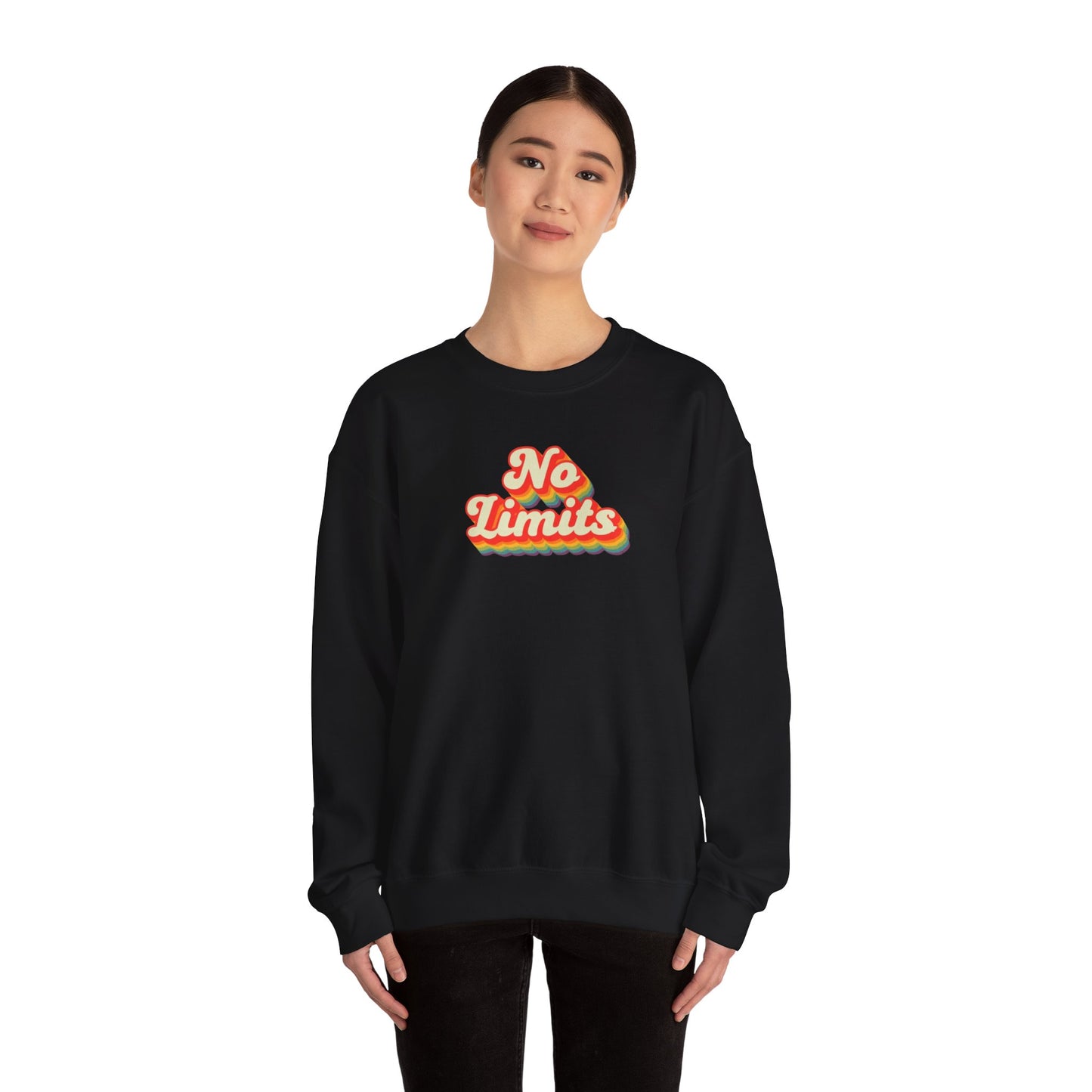 No Limits Crewneck Sweatshirt, Cozy Unisex Sweatshirt, Motivational Gift, Fall Fashion, Inspirational Wear, Perfect for Any Occasion