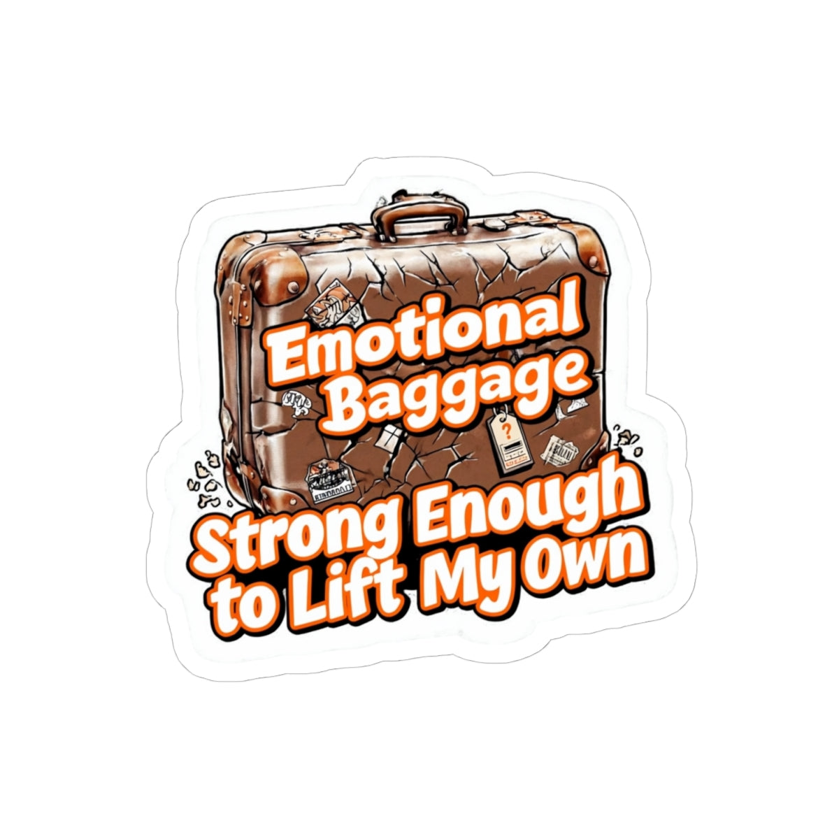 Emotional Baggage Kiss-Cut Stickers, Funny Gift for Self-Care, Laptop Decor, Travel Enthusiast, Mental Health Awareness