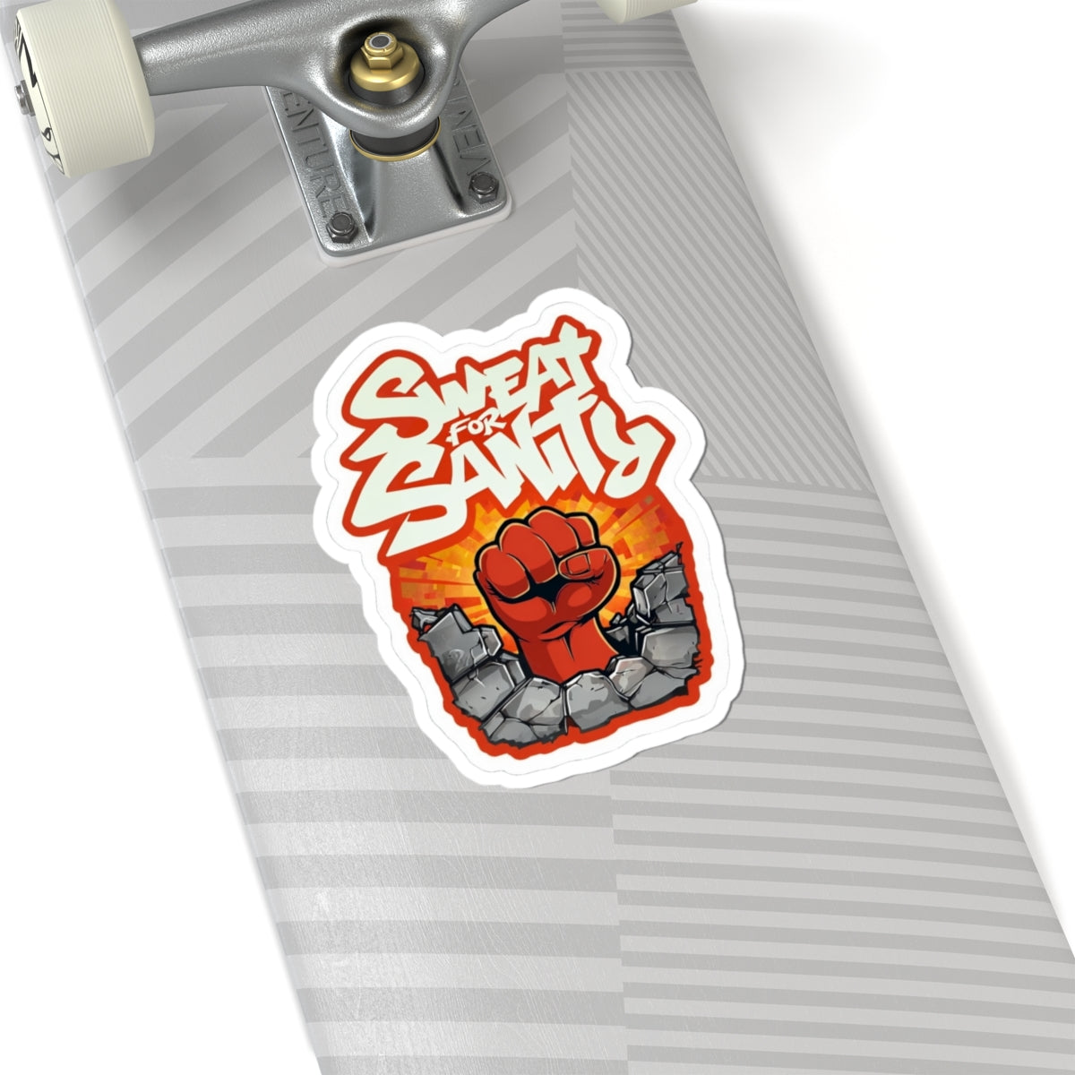 Bold Motivational Kiss-Cut Stickers for Fitness Enthusiasts, Laptop Decals, Inspirational Gym Decor, Gift for Athletes, Sweat for Sanity