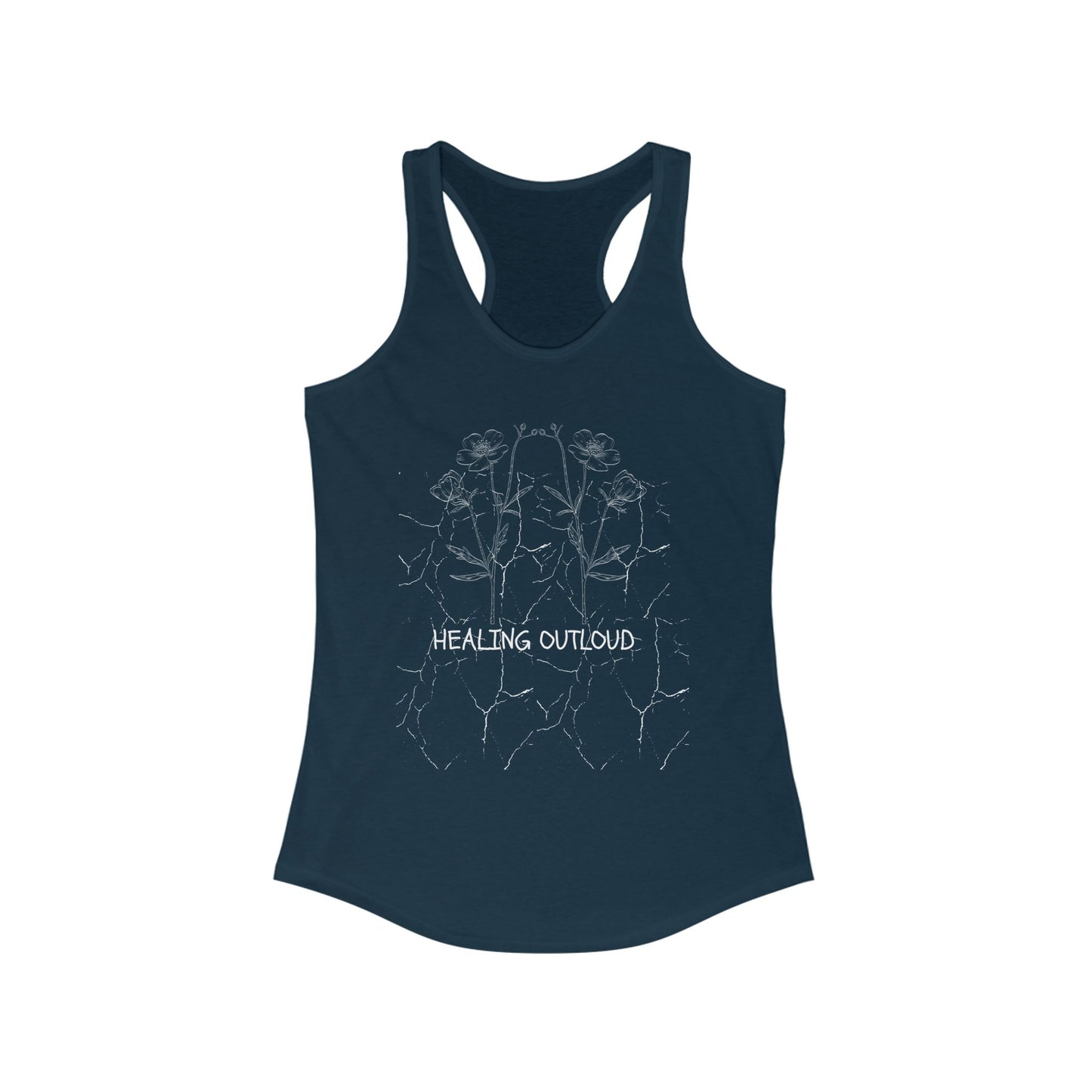 Healing Out Loud Racerback Tank Top, Inspirational Women’s Apparel, Fitness Top, Yoga Shirt, Summer Wardrobe Essential