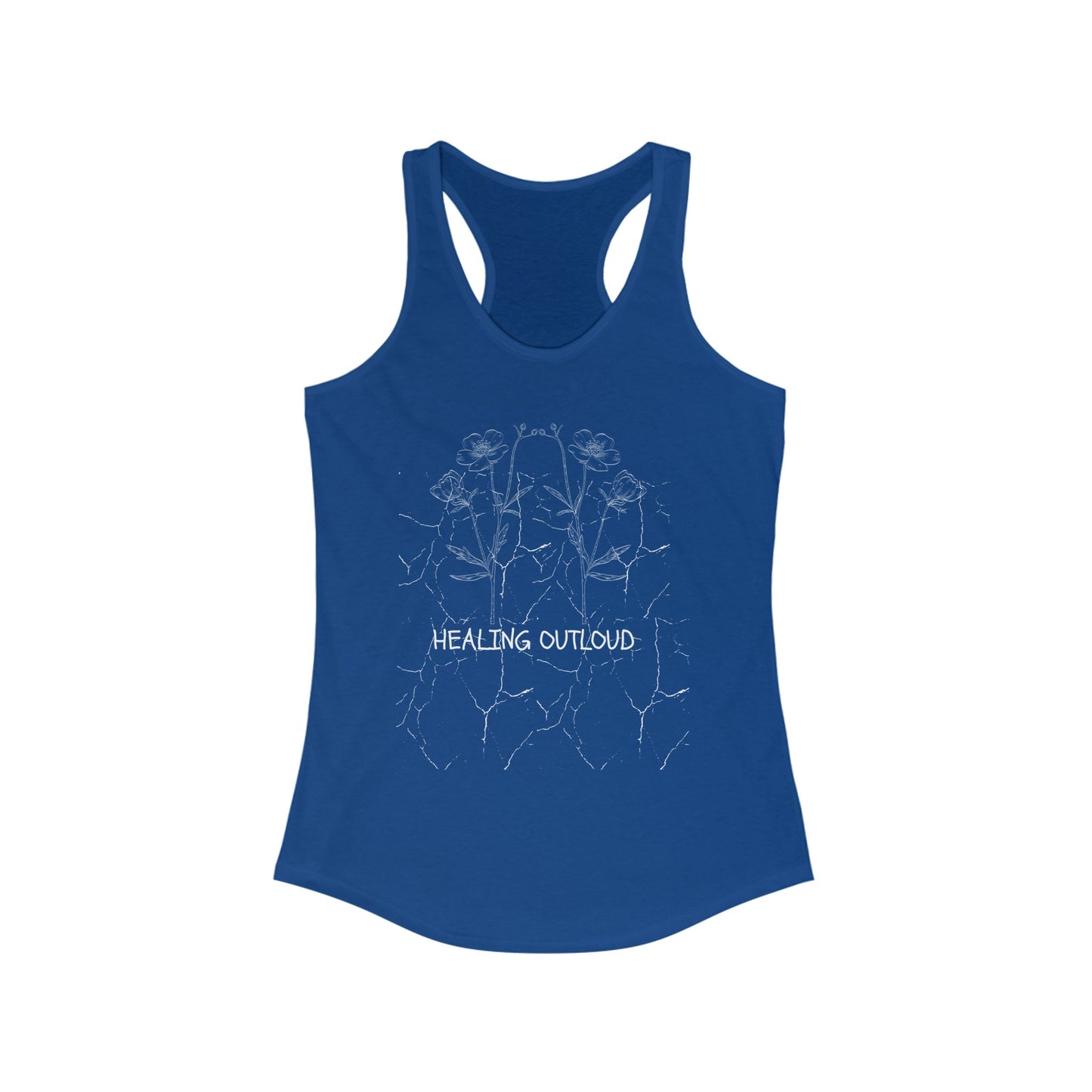 Healing Out Loud Racerback Tank Top, Inspirational Women’s Apparel, Fitness Top, Yoga Shirt, Summer Wardrobe Essential