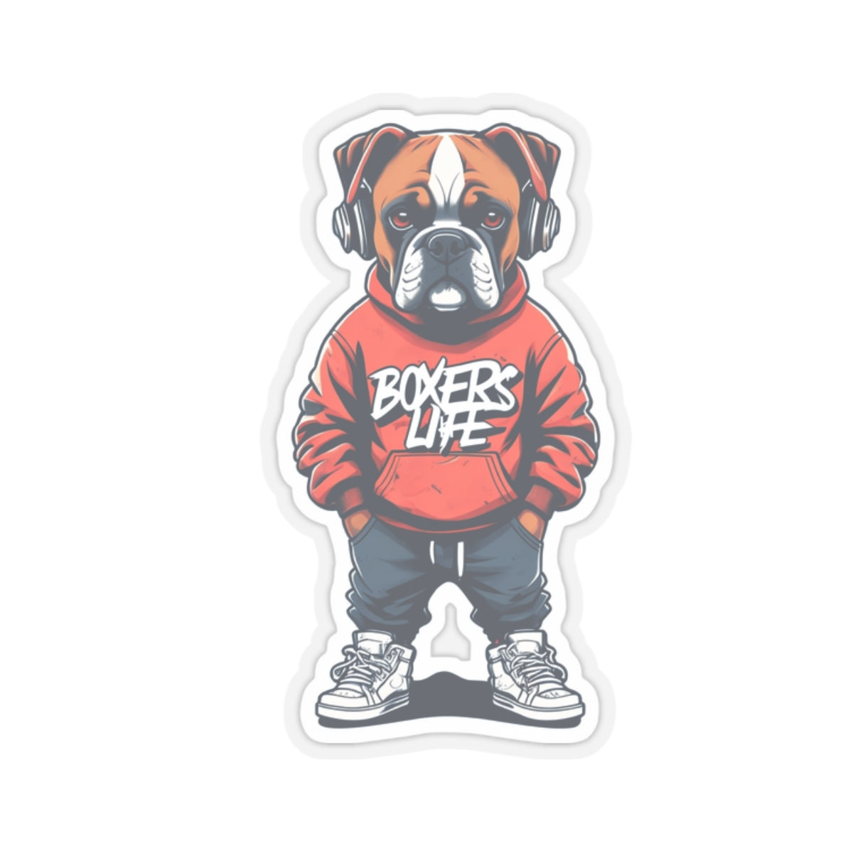 Cool Boxer Dog Kiss-Cut Stickers | Perfect for Dog Lovers, Laptop Decor, Gifts, Pet Accessories, and Wall Decor