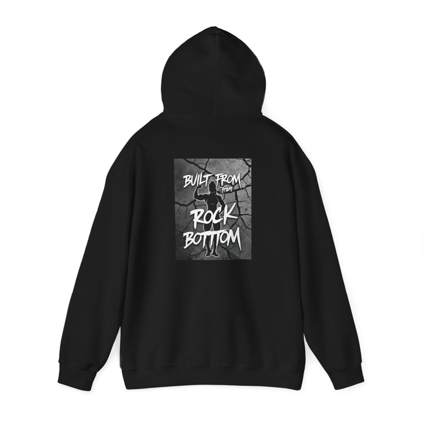 Motivational Hoodie: Built from Rock Bottom, Cozy Sweatshirt, Inspirational Apparel, Gift for Fitness Lovers, Recovery Fashion, Perfect for