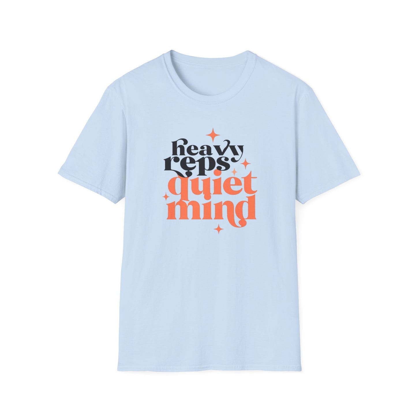Motivational T-Shirt - 'Heavy Reps Quiet Mind', Gym Wear, Fitness Clothing, Casual Style, Gift for Gym Lovers