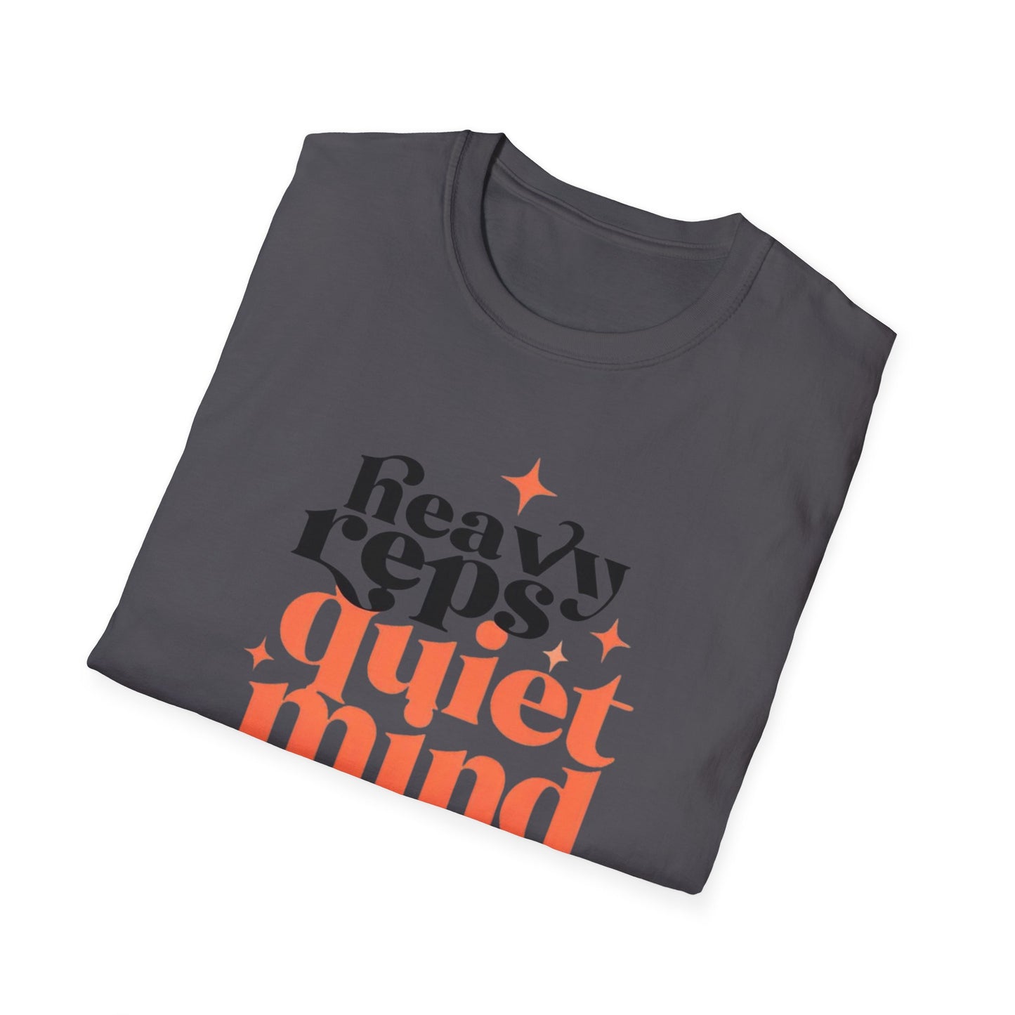 Motivational T-Shirt - 'Heavy Reps Quiet Mind', Gym Wear, Fitness Clothing, Casual Style, Gift for Gym Lovers