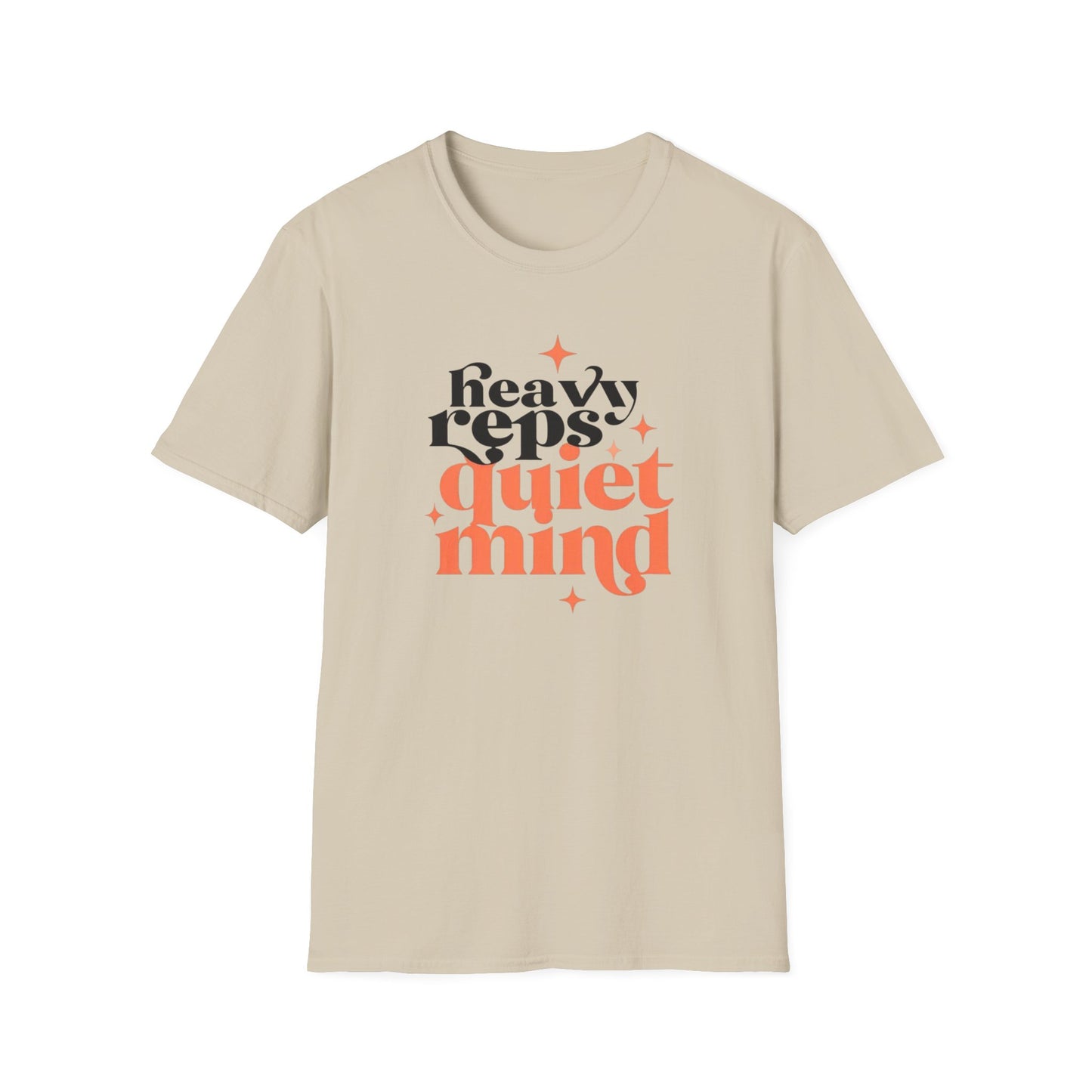 Motivational T-Shirt - 'Heavy Reps Quiet Mind', Gym Wear, Fitness Clothing, Casual Style, Gift for Gym Lovers