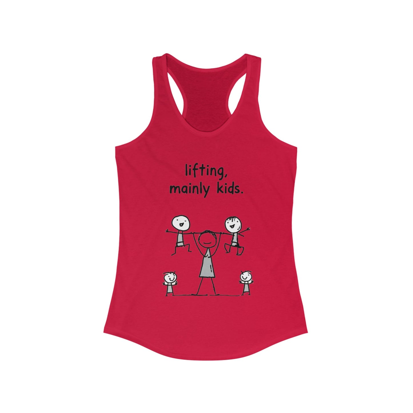 Funny Mom Tank Top - Lifting Mainly Kids, Summer Workout Shirt, Mother's Day Gift, Activewear, Casual Top