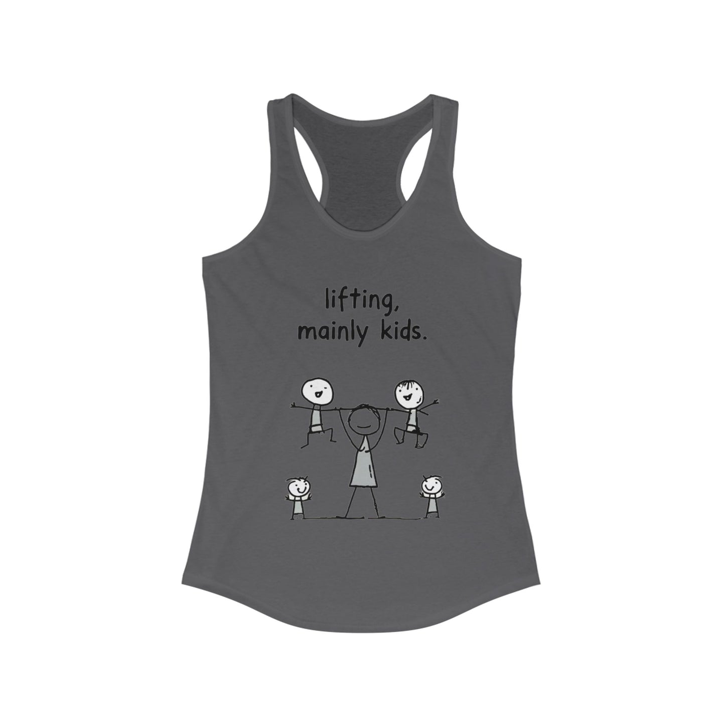 Funny Mom Tank Top - Lifting Mainly Kids, Summer Workout Shirt, Mother's Day Gift, Activewear, Casual Top