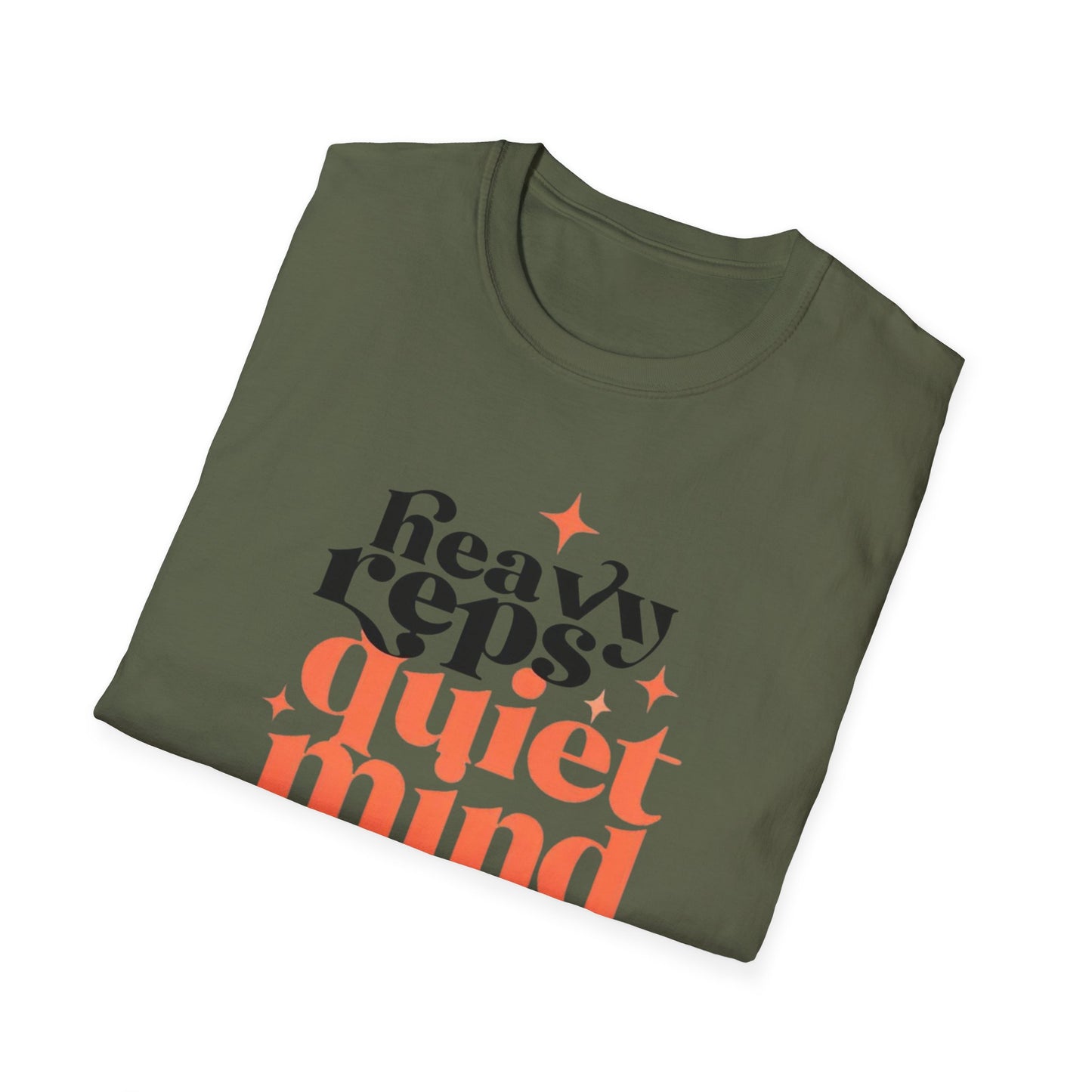 Motivational T-Shirt - 'Heavy Reps Quiet Mind', Gym Wear, Fitness Clothing, Casual Style, Gift for Gym Lovers