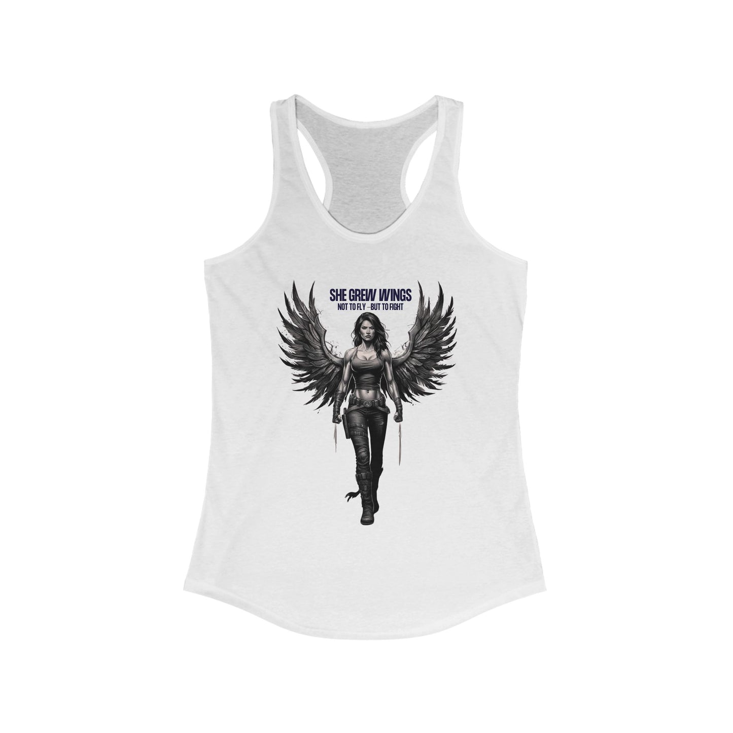 Empowering Women's Racerback Tank - She Grew Wings, Motivational Workout Top, Fitness Apparel, Inspirational Gift, Summer Wear, Casual Style