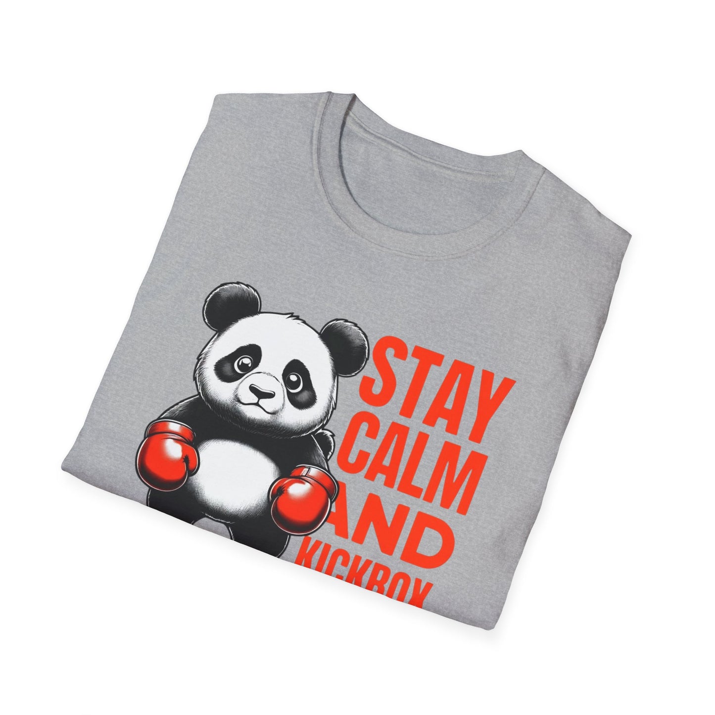 Stay Calm and Kickbox Panda T-Shirt, Funny Workout Shirt,