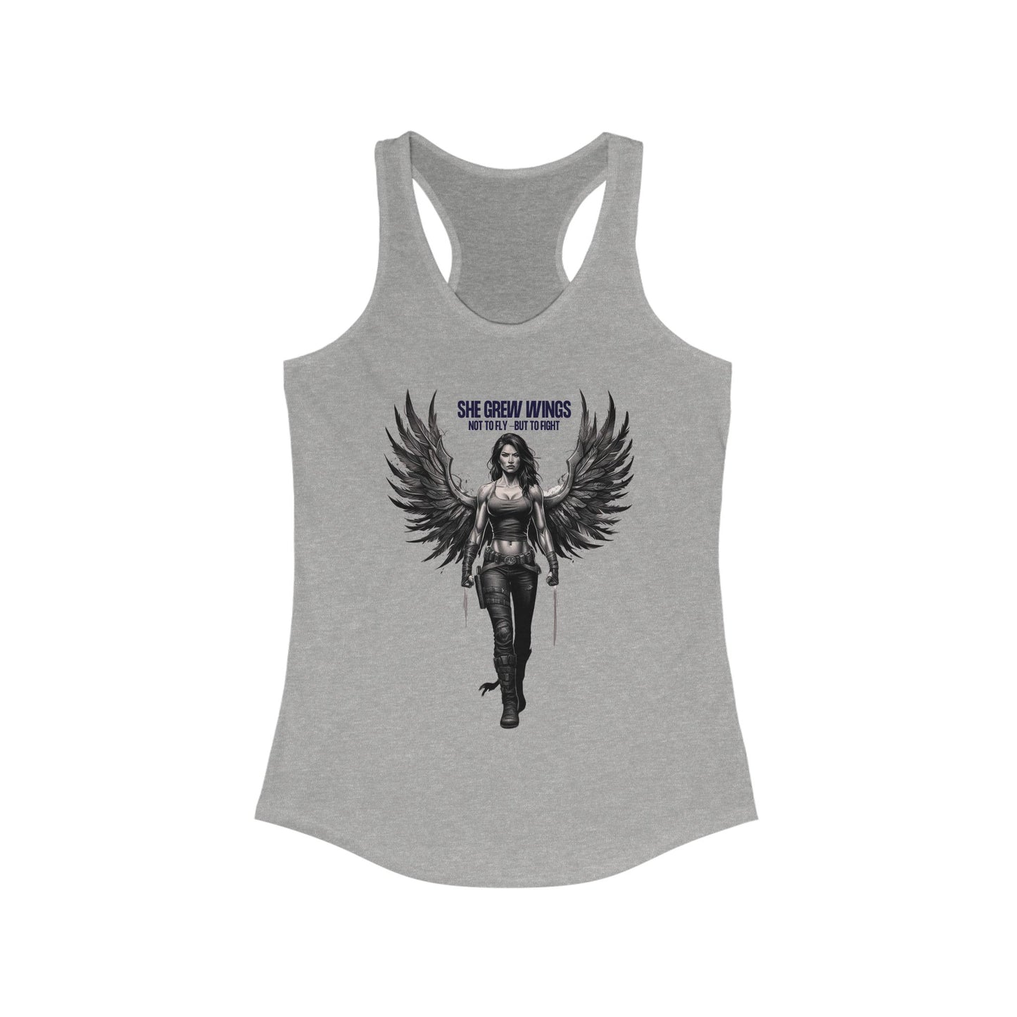 Empowering Women's Racerback Tank - She Grew Wings, Motivational Workout Top, Fitness Apparel, Inspirational Gift, Summer Wear, Casual Style
