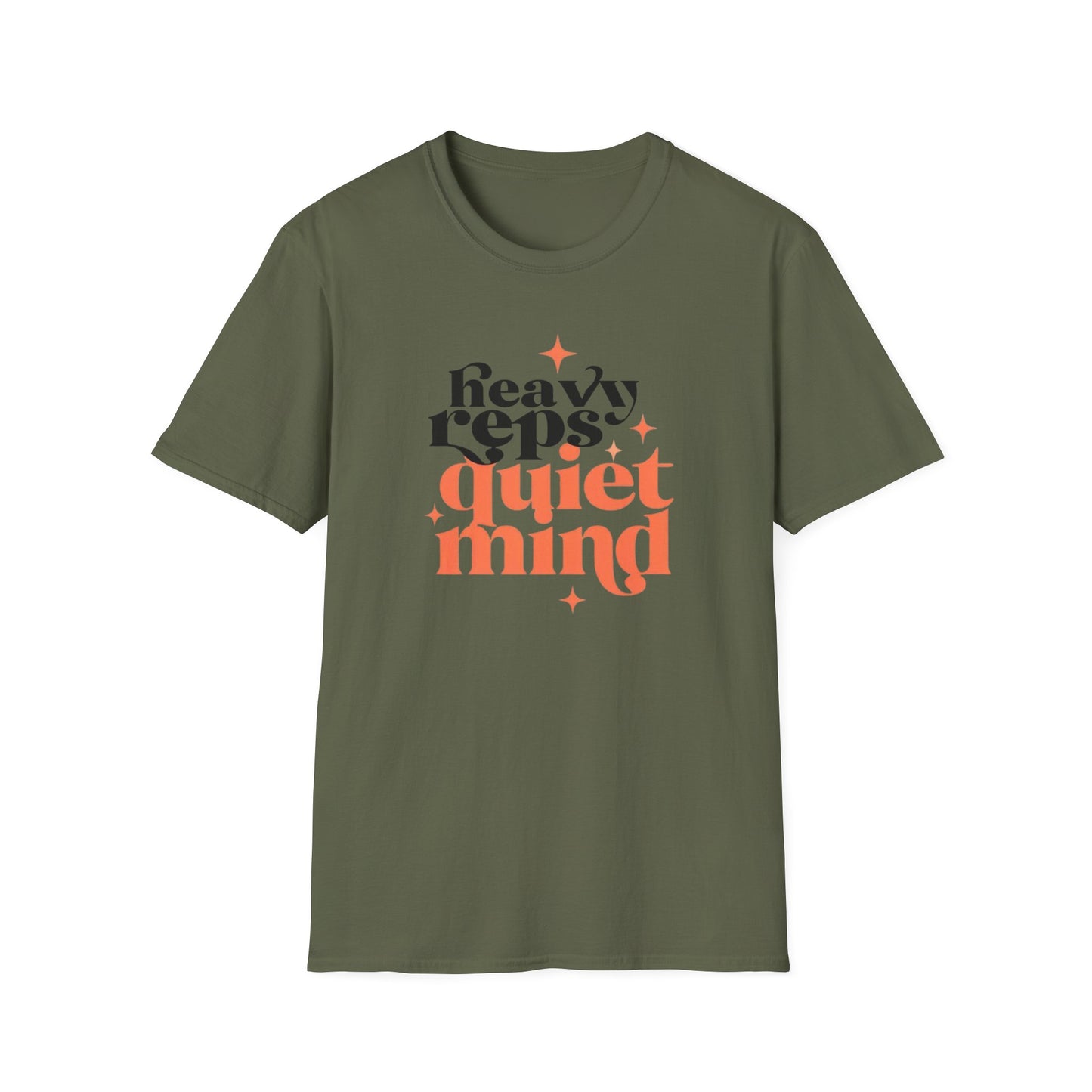 Motivational T-Shirt - 'Heavy Reps Quiet Mind', Gym Wear, Fitness Clothing, Casual Style, Gift for Gym Lovers