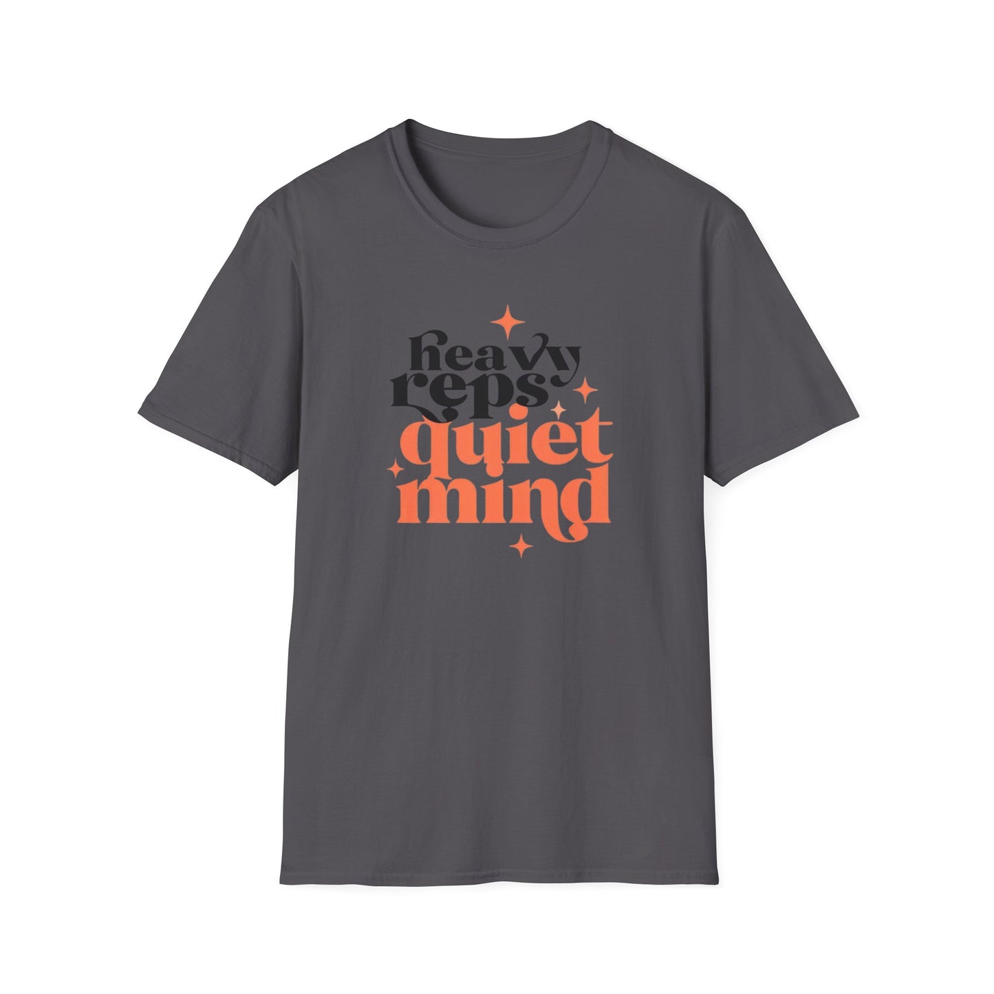 Motivational T-Shirt - 'Heavy Reps Quiet Mind', Gym Wear, Fitness Clothing, Casual Style, Gift for Gym Lovers