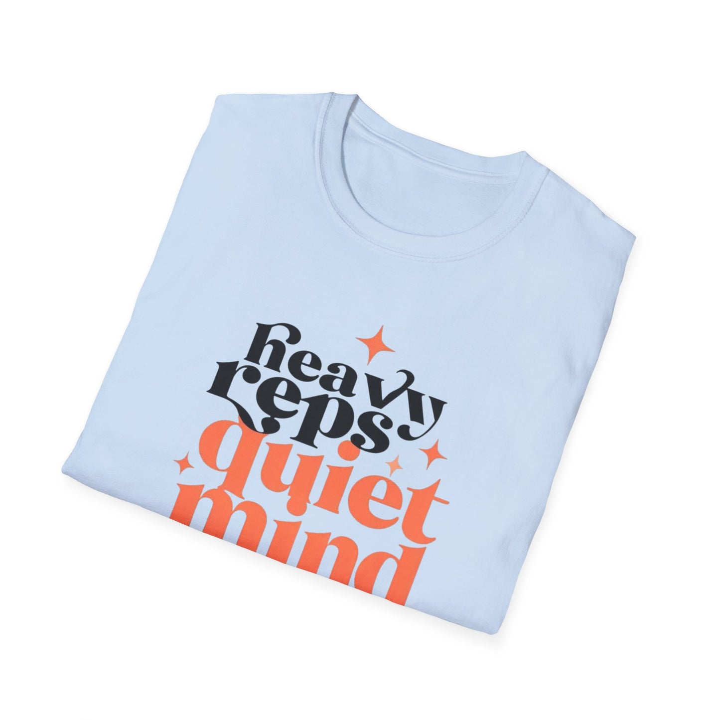 Motivational T-Shirt - 'Heavy Reps Quiet Mind', Gym Wear, Fitness Clothing, Casual Style, Gift for Gym Lovers