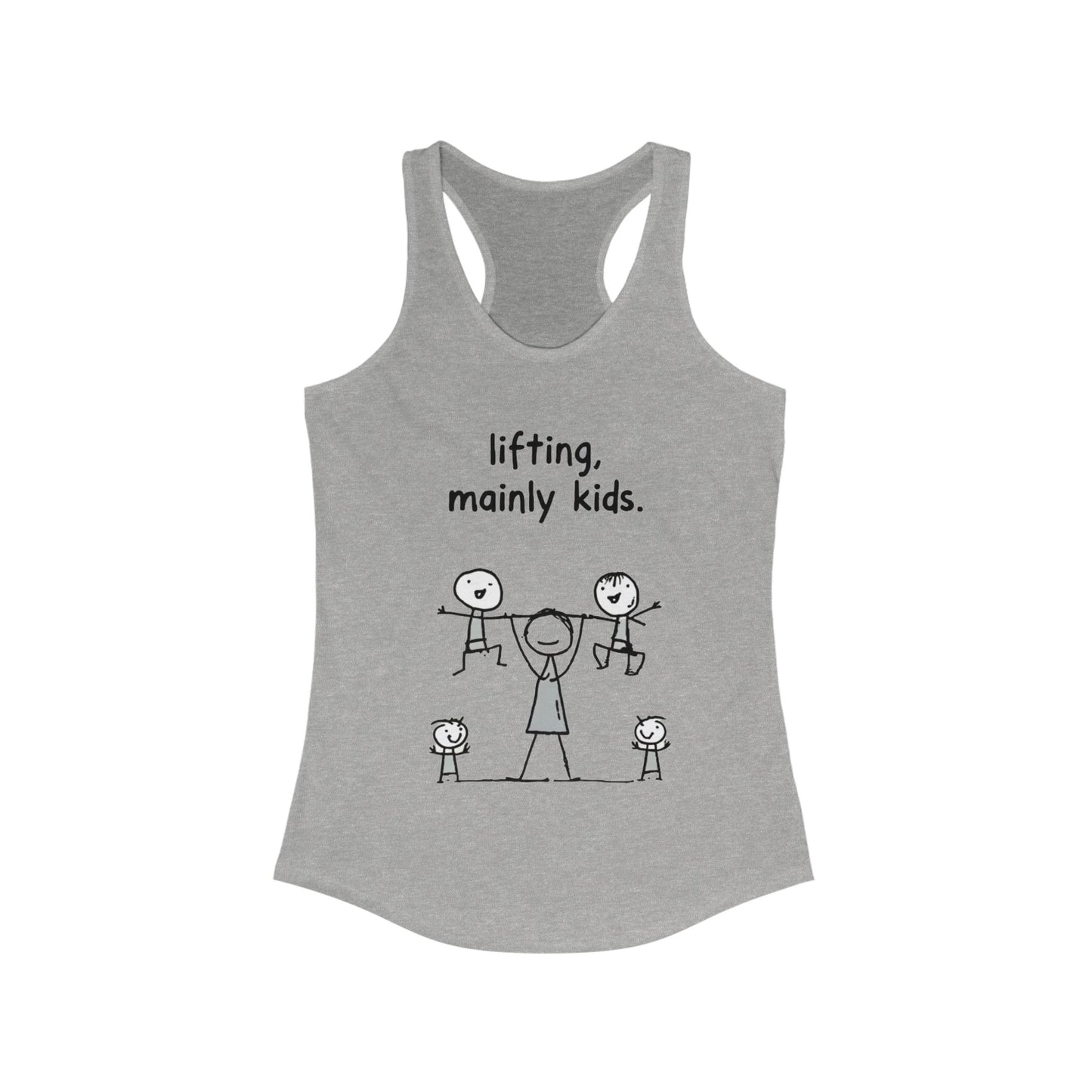 Funny Mom Tank Top - Lifting Mainly Kids, Summer Workout Shirt, Mother's Day Gift, Activewear, Casual Top
