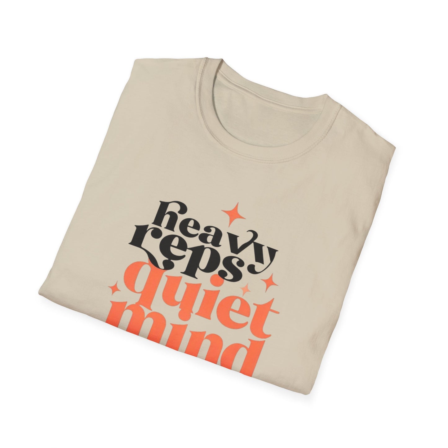 Motivational T-Shirt - 'Heavy Reps Quiet Mind', Gym Wear, Fitness Clothing, Casual Style, Gift for Gym Lovers