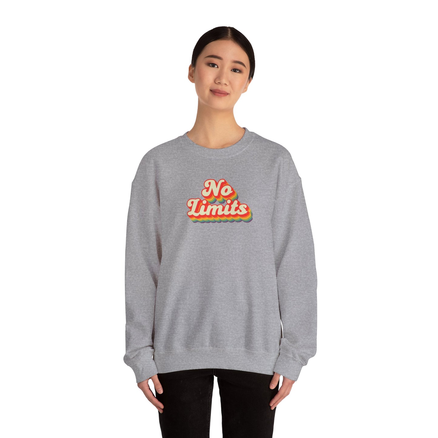 No Limits Crewneck Sweatshirt, Cozy Unisex Sweatshirt, Motivational Gift, Fall Fashion, Inspirational Wear, Perfect for Any Occasion