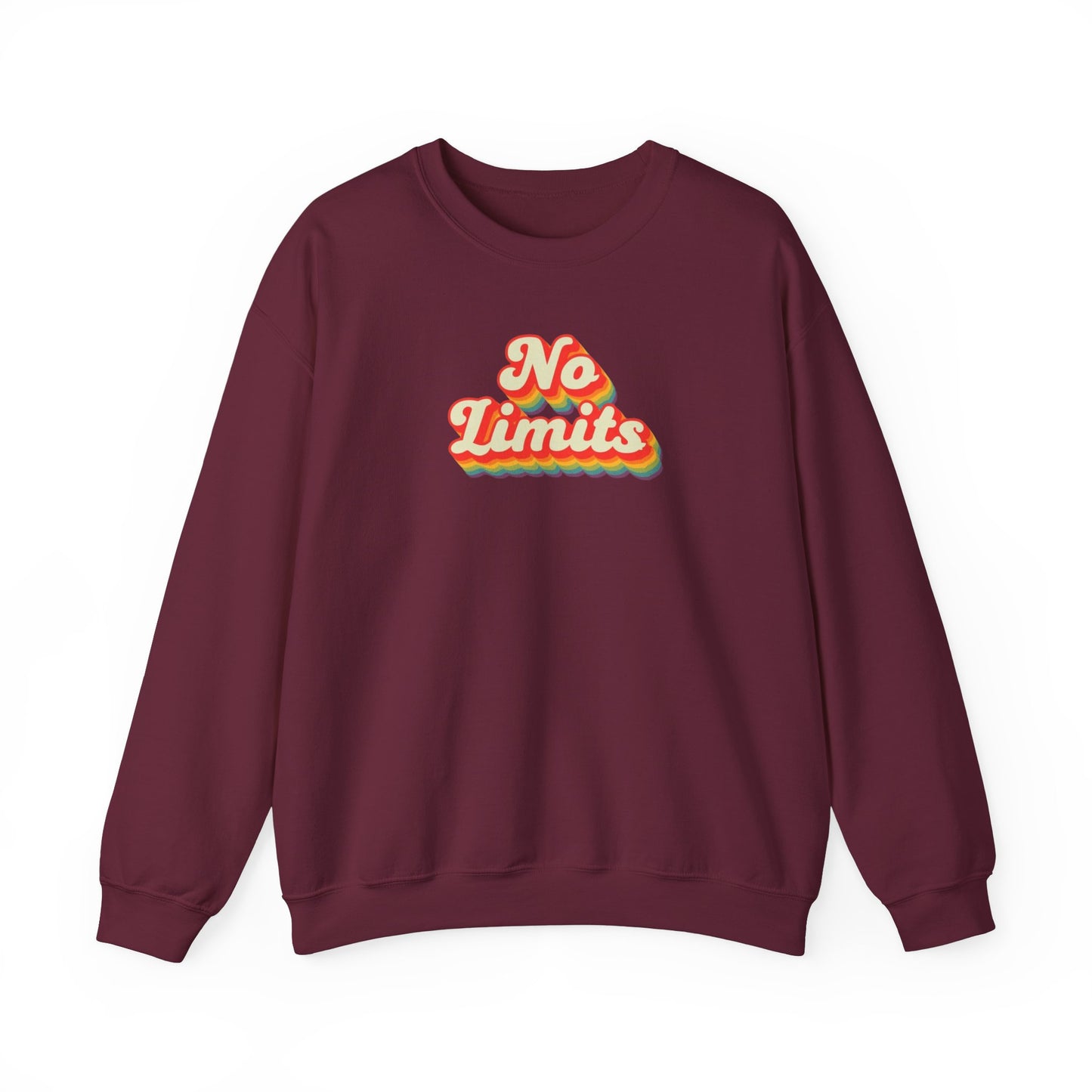 No Limits Crewneck Sweatshirt, Cozy Unisex Sweatshirt, Motivational Gift, Fall Fashion, Inspirational Wear, Perfect for Any Occasion