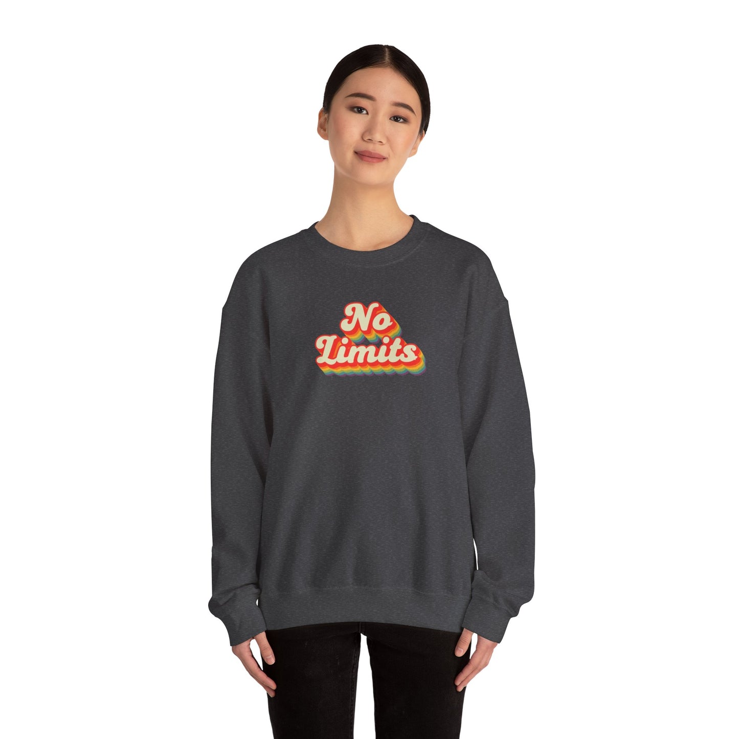 No Limits Crewneck Sweatshirt, Cozy Unisex Sweatshirt, Motivational Gift, Fall Fashion, Inspirational Wear, Perfect for Any Occasion