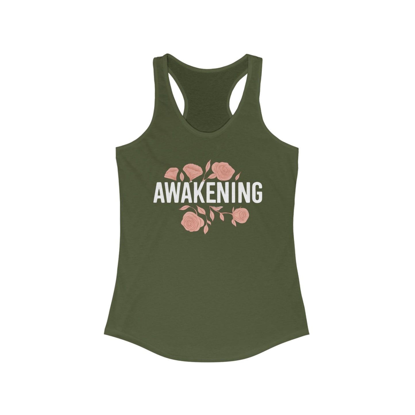 Awakening Floral Racerback Tank for Women - Perfect for Fitness and Everyday Wear