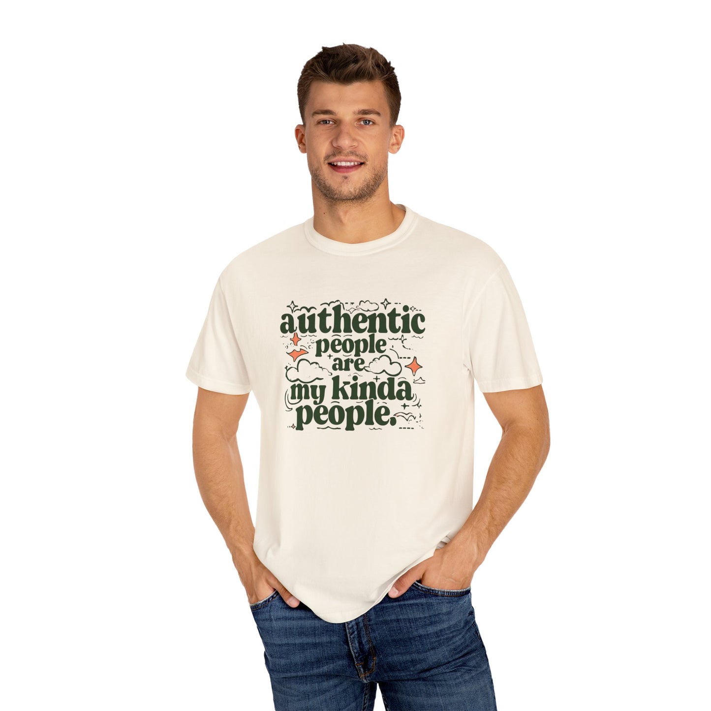 Authentic People T-shirt, Unisex Garment-Dyed Tee