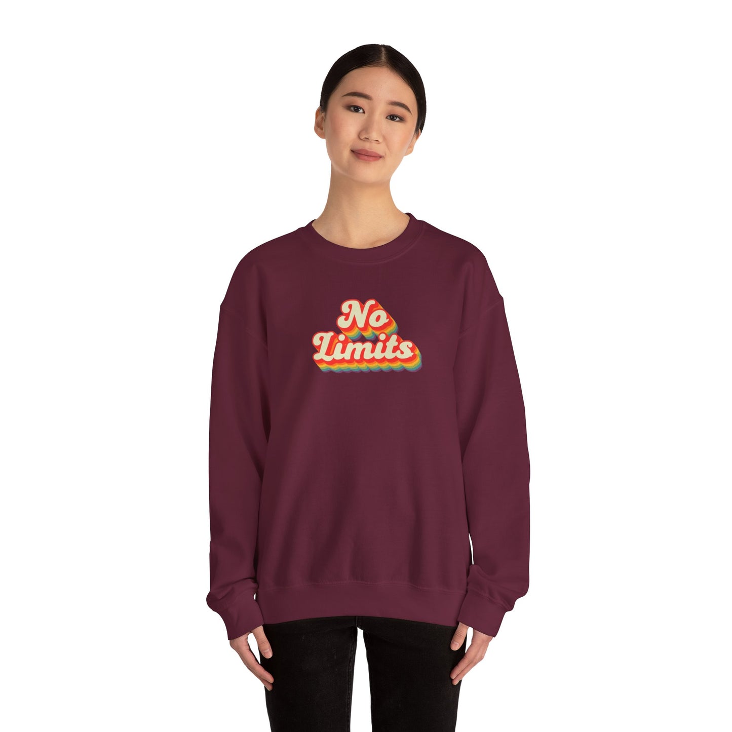 No Limits Crewneck Sweatshirt, Cozy Unisex Sweatshirt, Motivational Gift, Fall Fashion, Inspirational Wear, Perfect for Any Occasion