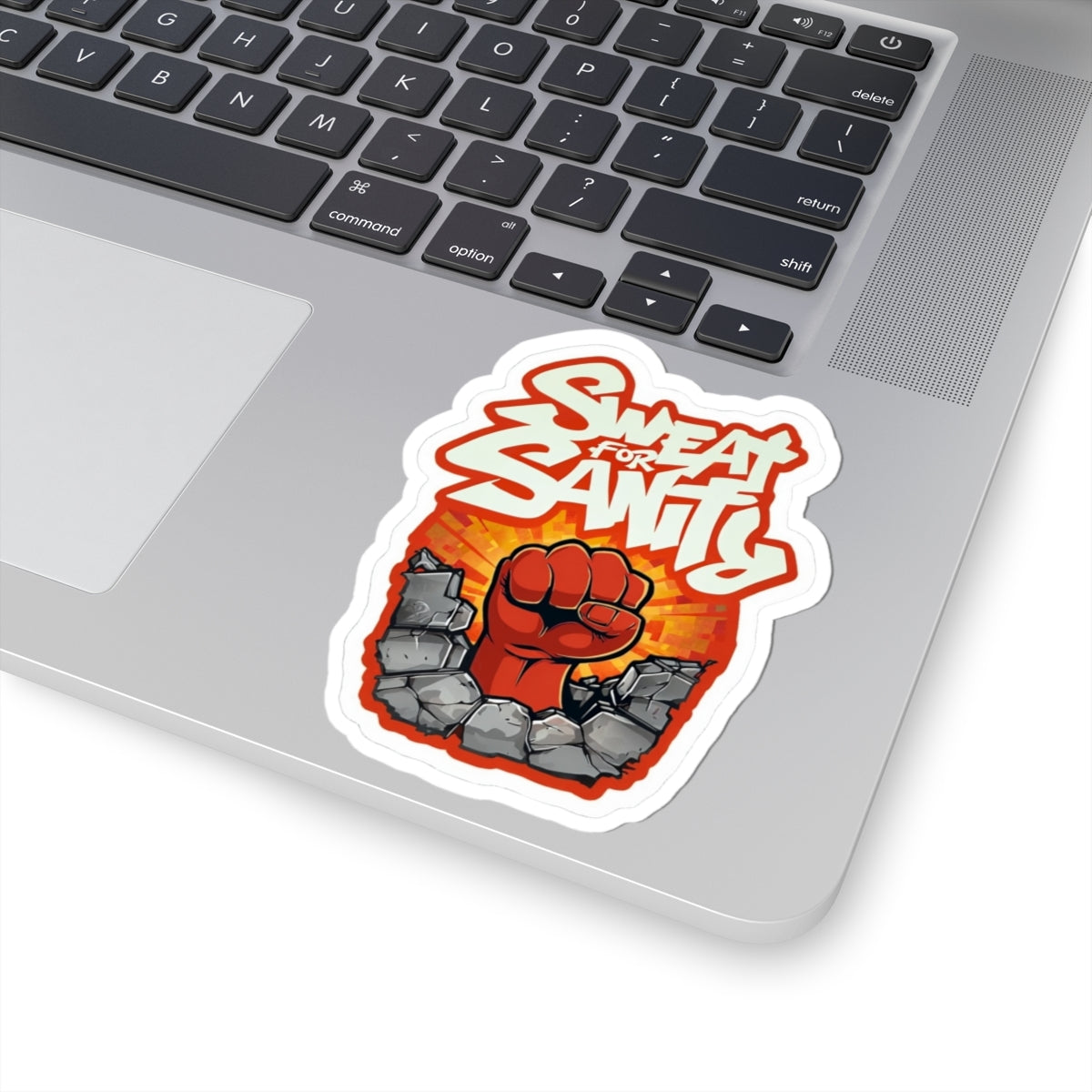 Bold Motivational Kiss-Cut Stickers for Fitness Enthusiasts, Laptop Decals, Inspirational Gym Decor, Gift for Athletes, Sweat for Sanity