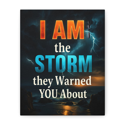 Motivational Wall Art Canvas - 'I Am the Storm They Warned You About'