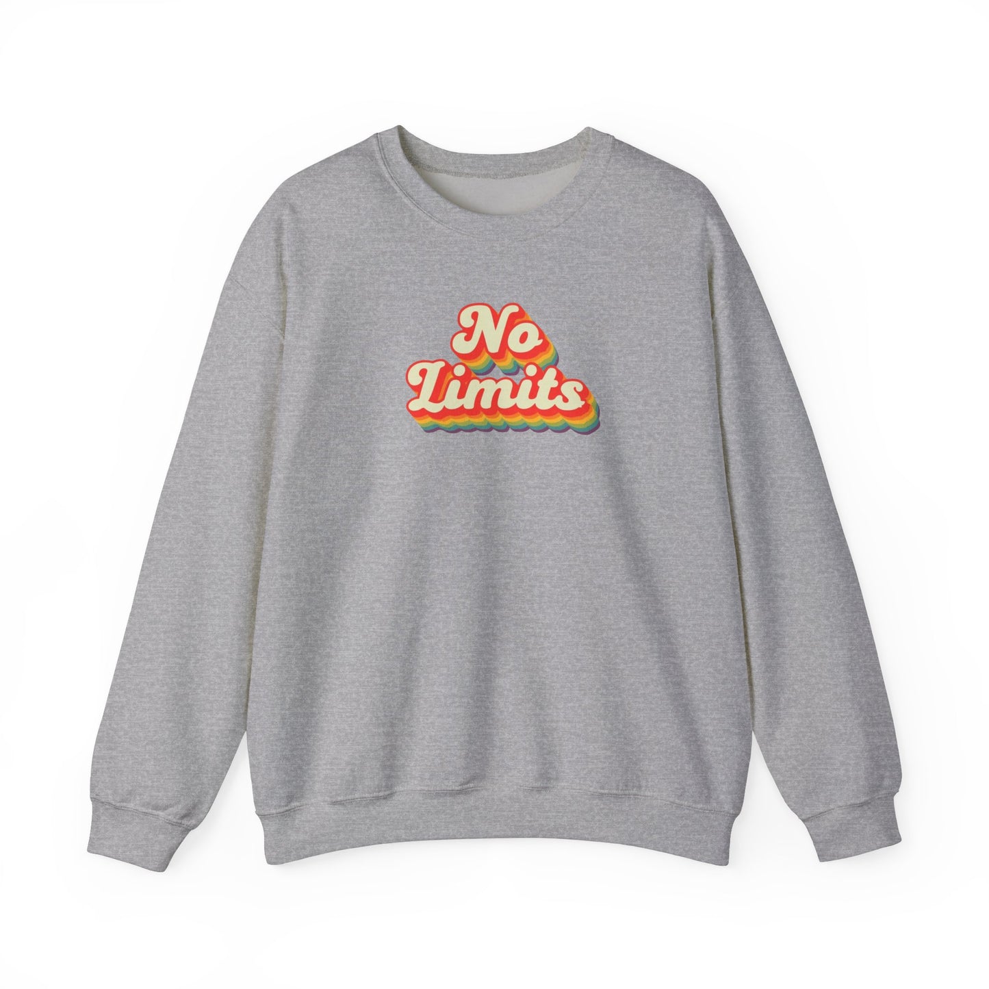 No Limits Crewneck Sweatshirt, Cozy Unisex Sweatshirt, Motivational Gift, Fall Fashion, Inspirational Wear, Perfect for Any Occasion