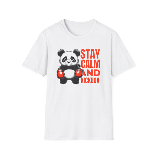 Stay Calm and Kickbox Panda T-Shirt, Funny Workout Shirt,