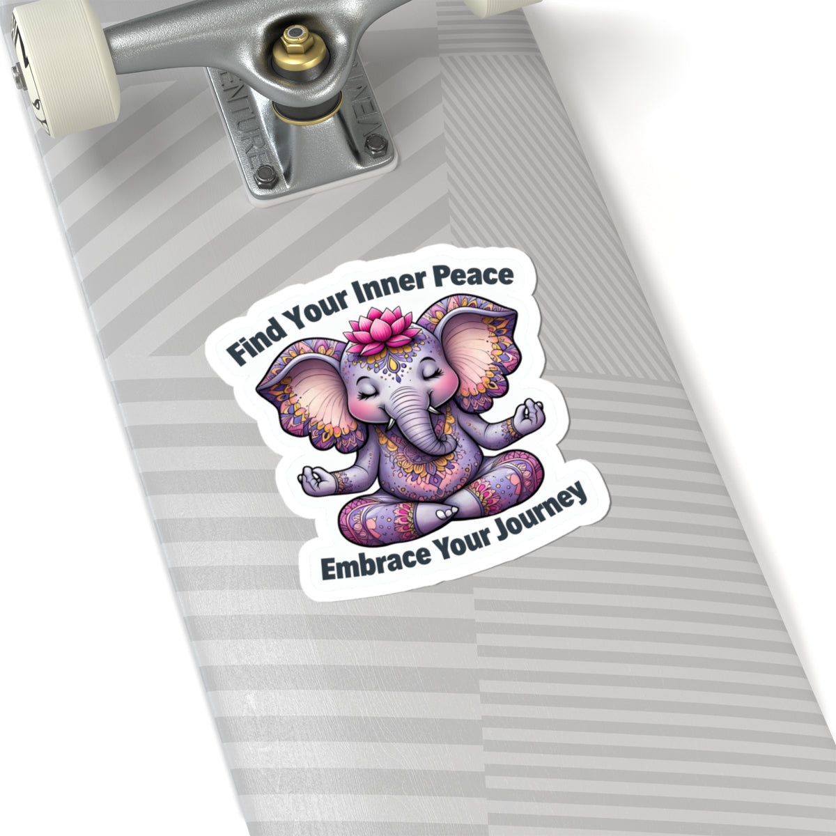 Peaceful Elephant Kiss-Cut Stickers, Find Your Inner Peace, Embrace Your Journey, Meditation Decor, Yoga Gift, Laptop Stickers, Journal