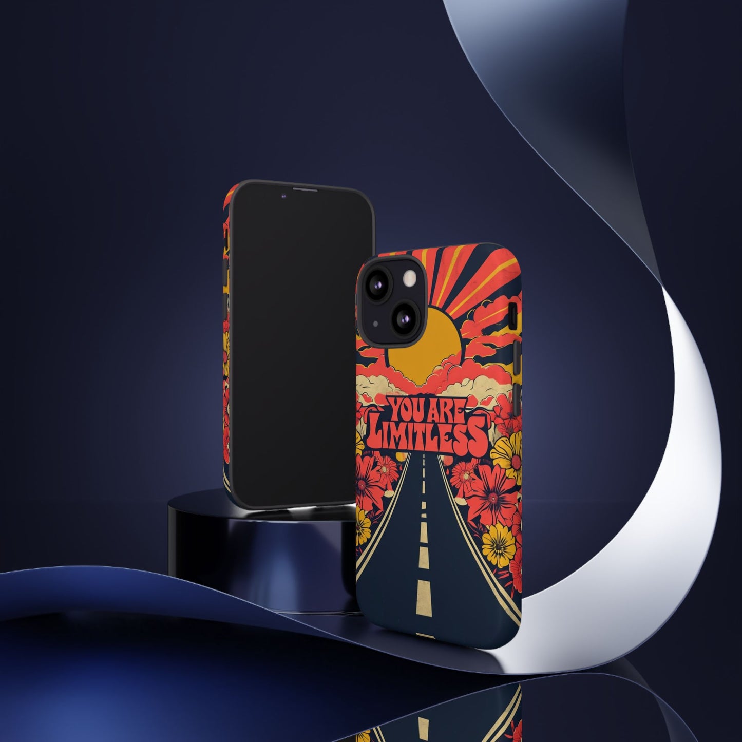 Limitless Phone Case, Floral Phone Cover, Inspirational Gift for Teen, Motivational Accessory, Vibrant Road Design