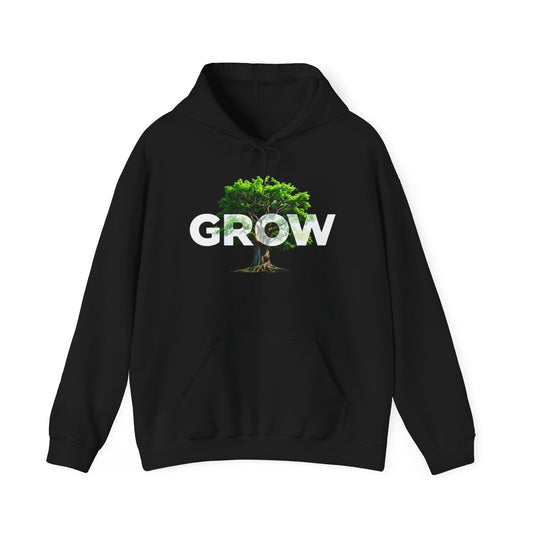 "Grow" Unisex Hoodie – Nature Lover Gift, Tree Sweatshirt, Eco-Friendly Apparel, Inspirational Clothing, Unisex Outfit