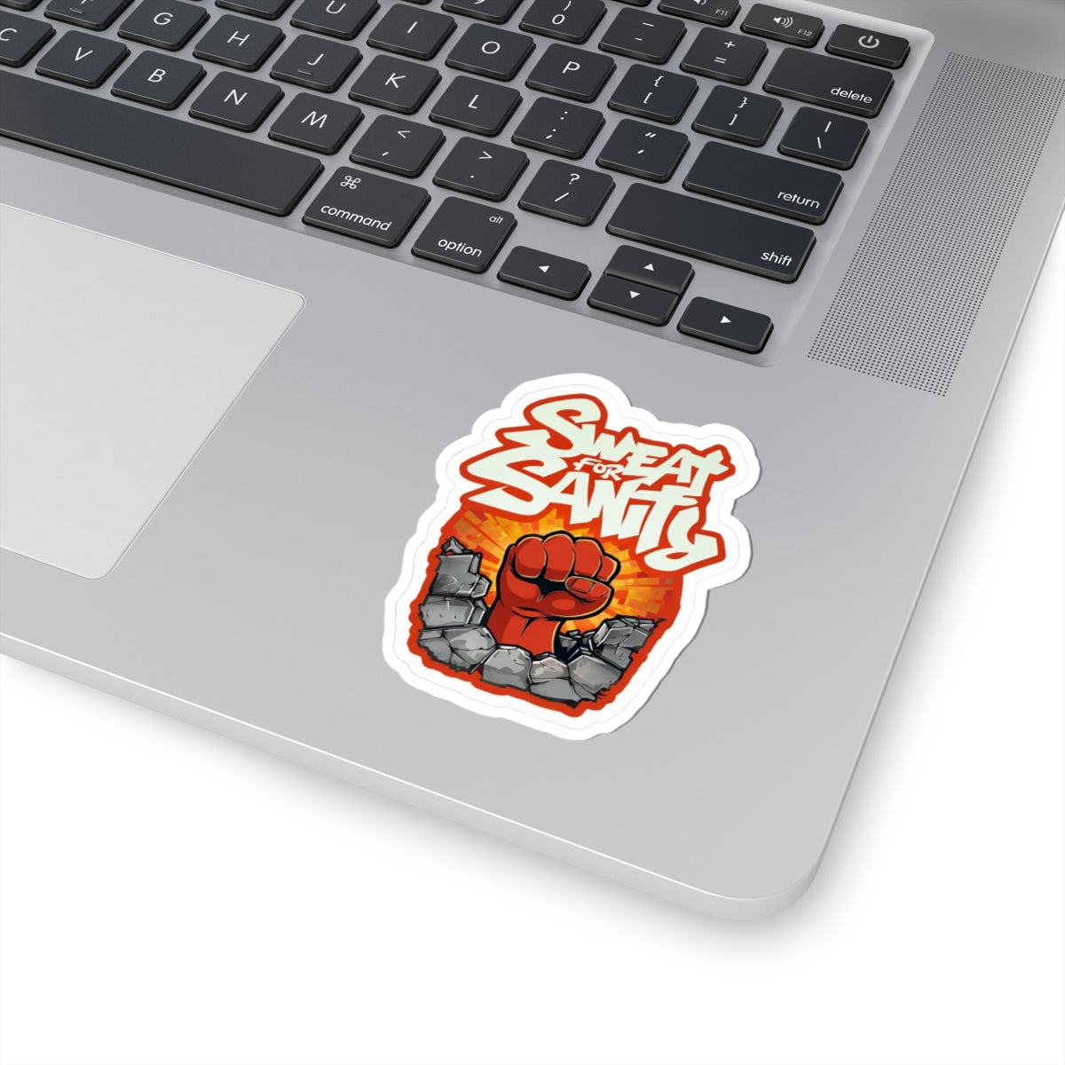 Bold Motivational Kiss-Cut Stickers for Fitness Enthusiasts, Laptop Decals, Inspirational Gym Decor, Gift for Athletes, Sweat for Sanity