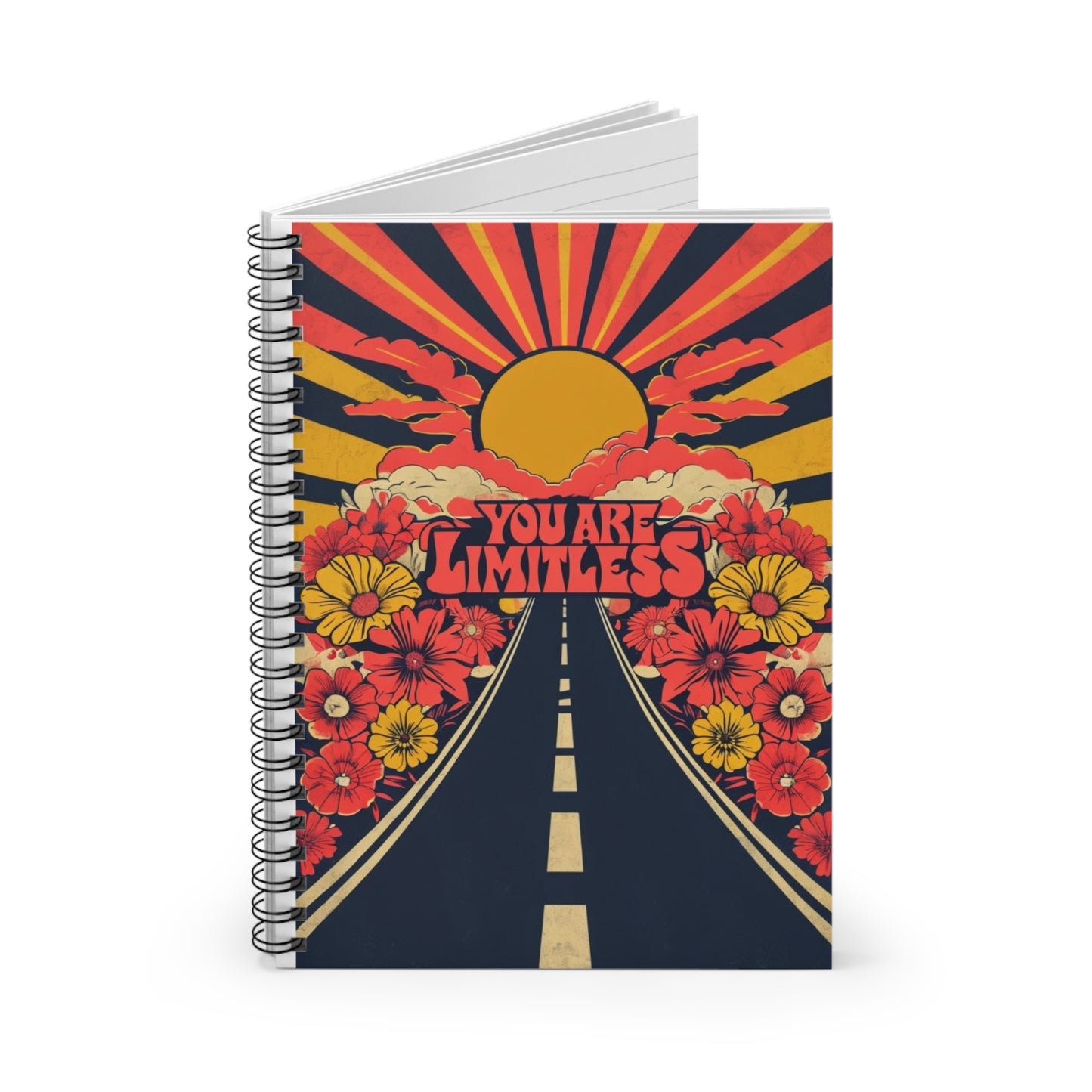 You Are Limitless Spiral Notebook - Colorful Floral Design for Inspiration and Creativity