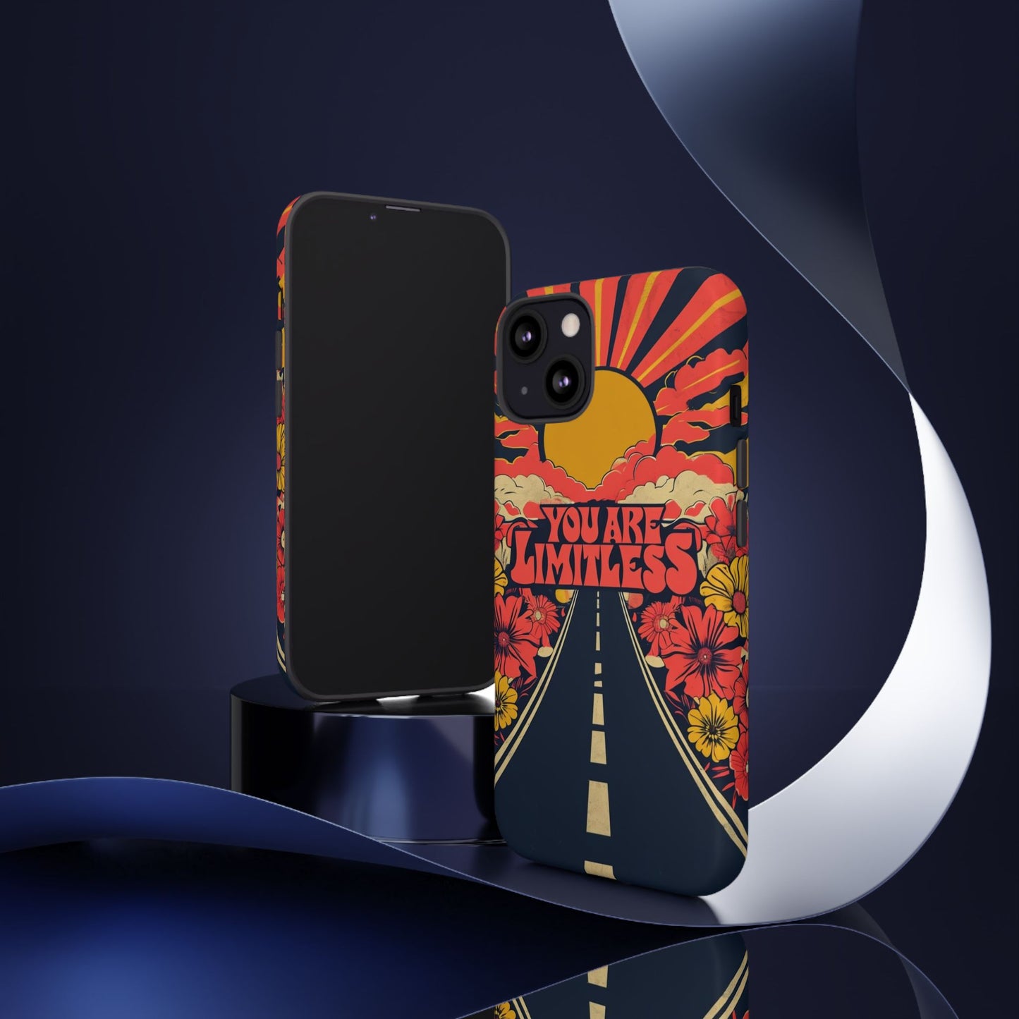 Limitless Phone Case, Floral Phone Cover, Inspirational Gift for Teen, Motivational Accessory, Vibrant Road Design