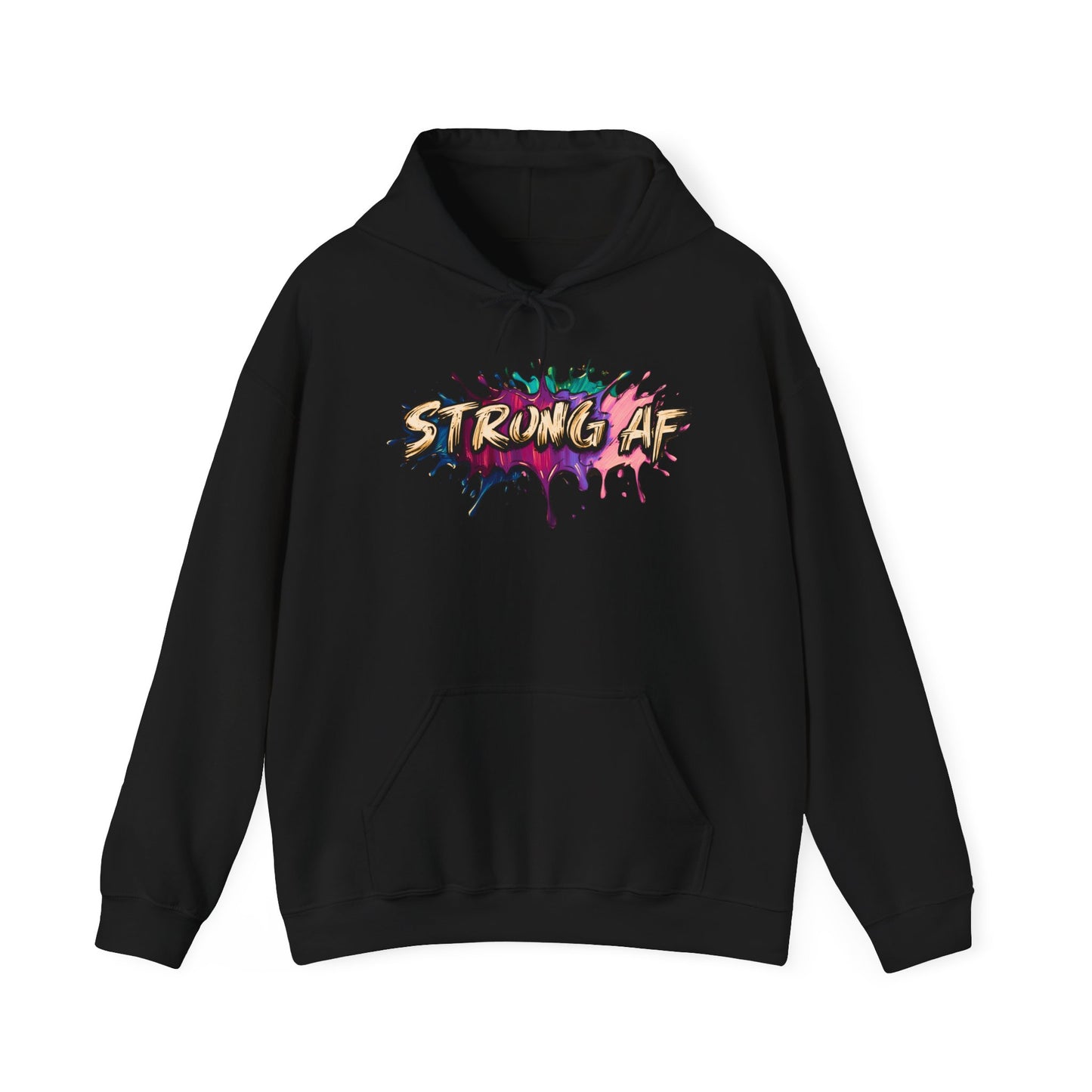Bold 'STRONG AF' Unisex Hoodie - Comfortable Sweatshirt, Perfect for Gym Enthusiasts, Everyday Wear, Motivational Gifts
