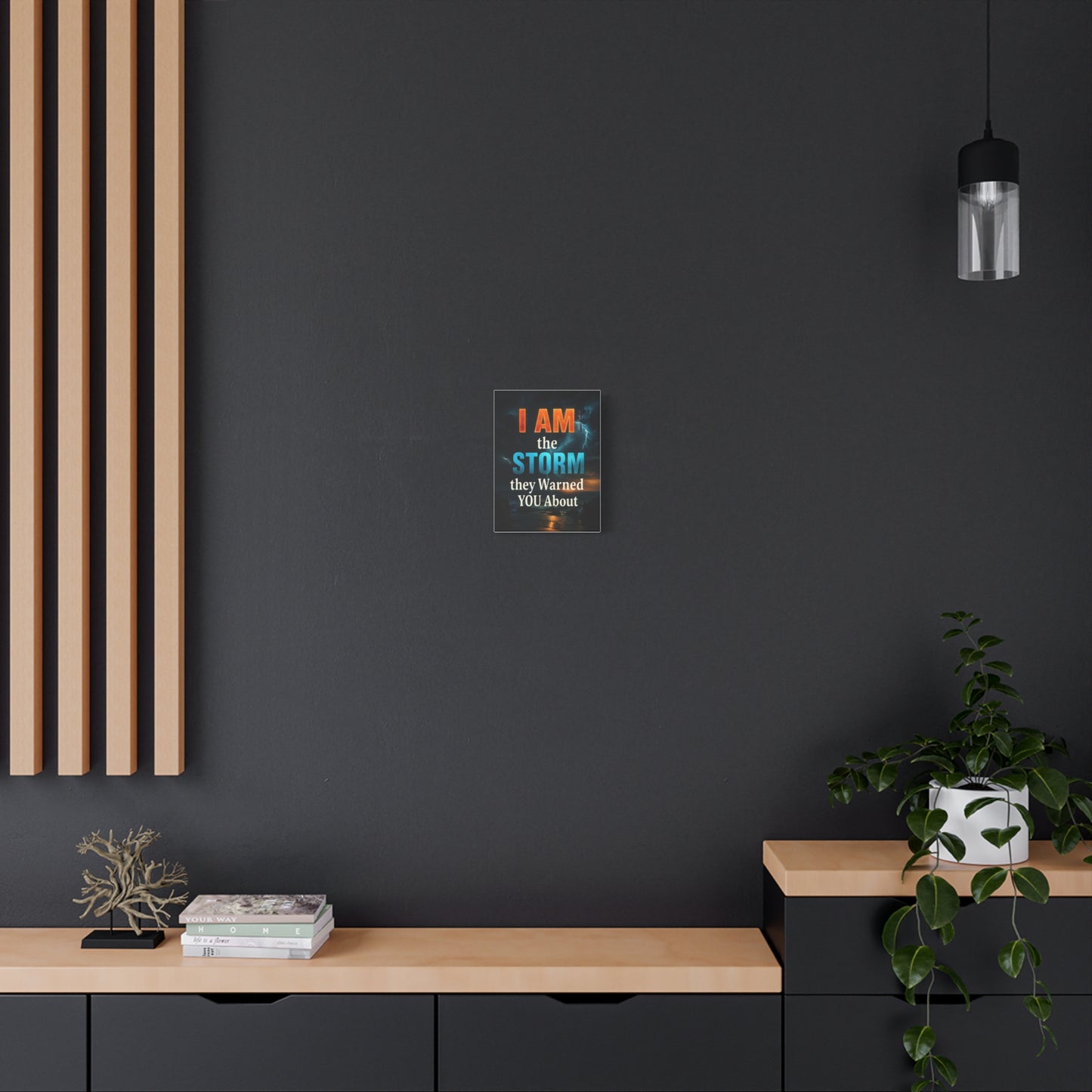Motivational Wall Art Canvas - 'I Am the Storm They Warned You About'