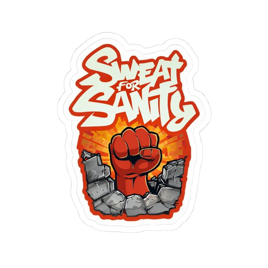 Bold Motivational Kiss-Cut Stickers for Fitness Enthusiasts, Laptop Decals, Inspirational Gym Decor, Gift for Athletes, Sweat for Sanity