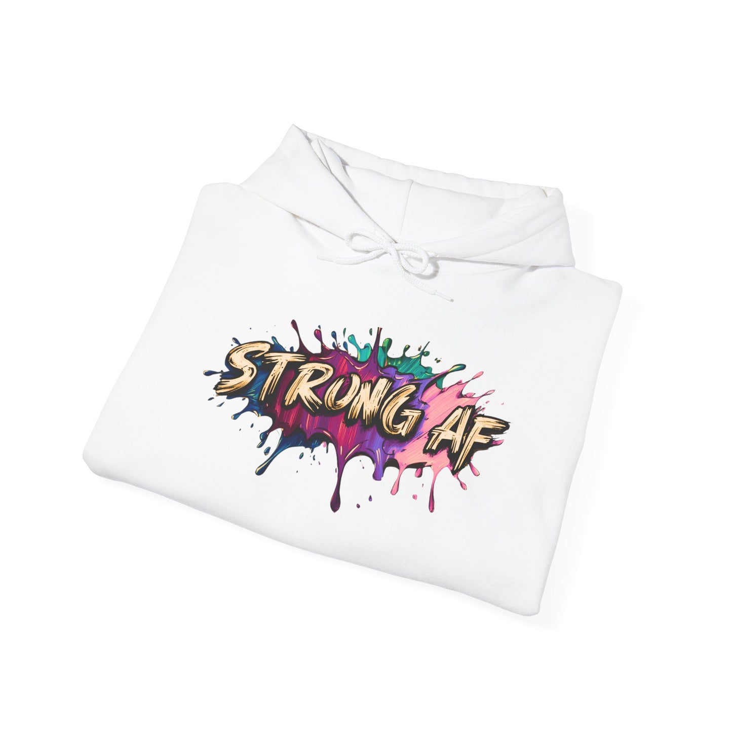 Bold 'STRONG AF' Unisex Hoodie - Comfortable Sweatshirt, Perfect for Gym Enthusiasts, Everyday Wear, Motivational Gifts