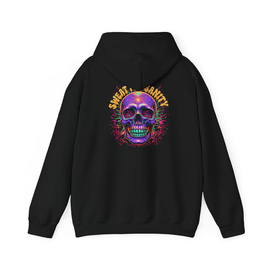 Colorful Skull Graphic Hoodie, Unisex Pullover Sweatshirt, Goth Fashion Top, Vintage Style Gift, Cozy Fall Wear